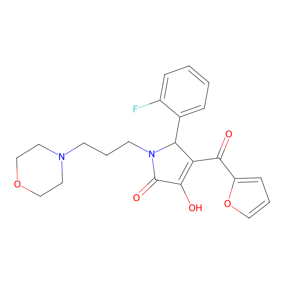 5-(2-fluorophenyl)-4-(2-furoyl)-3-hydroxy-1-(3-morpholin-4-ylpropyl)-1,5-dihydro-2H-pyrrol-2-one molecular structure, CAS 378778-14-4