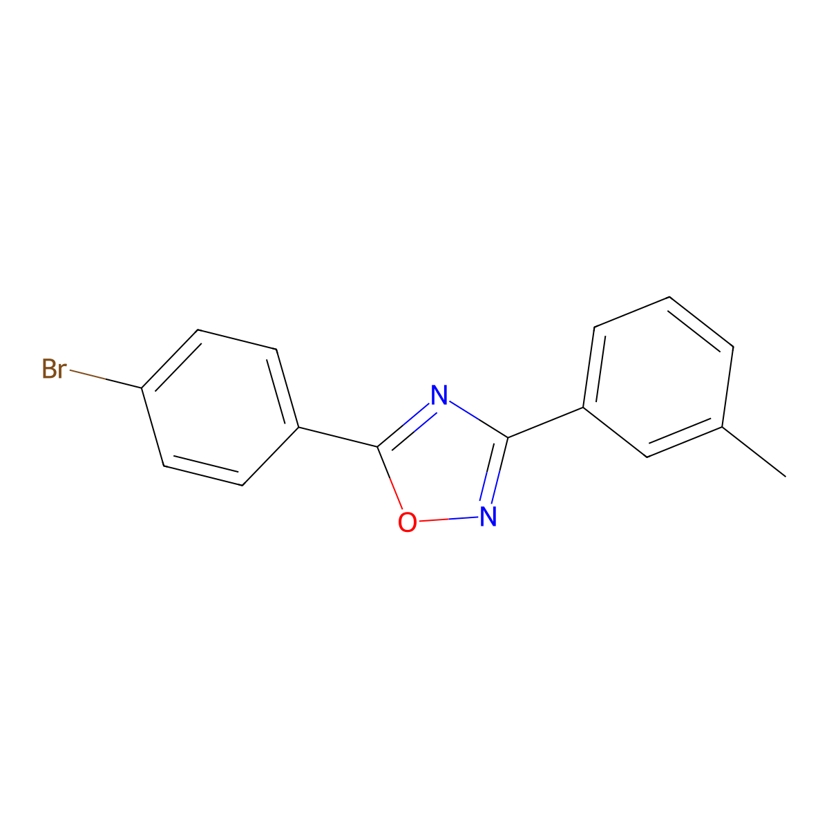 5-(4-Bromophenyl)-3-(3-methylphenyl)-1,2,4-oxadiazole molecular structure, CAS 378778-63-3