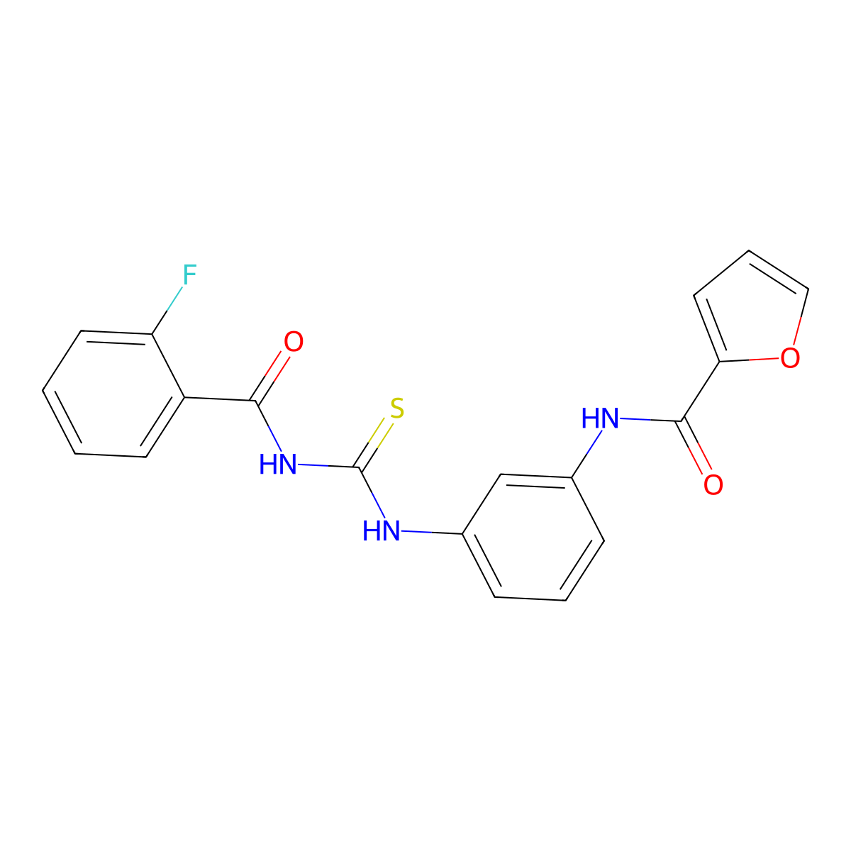 N-[3-[(2-fluorobenzoyl)carbamothioylamino]phenyl]furan-2-carboxamide molecular structure, CAS 378778-79-1