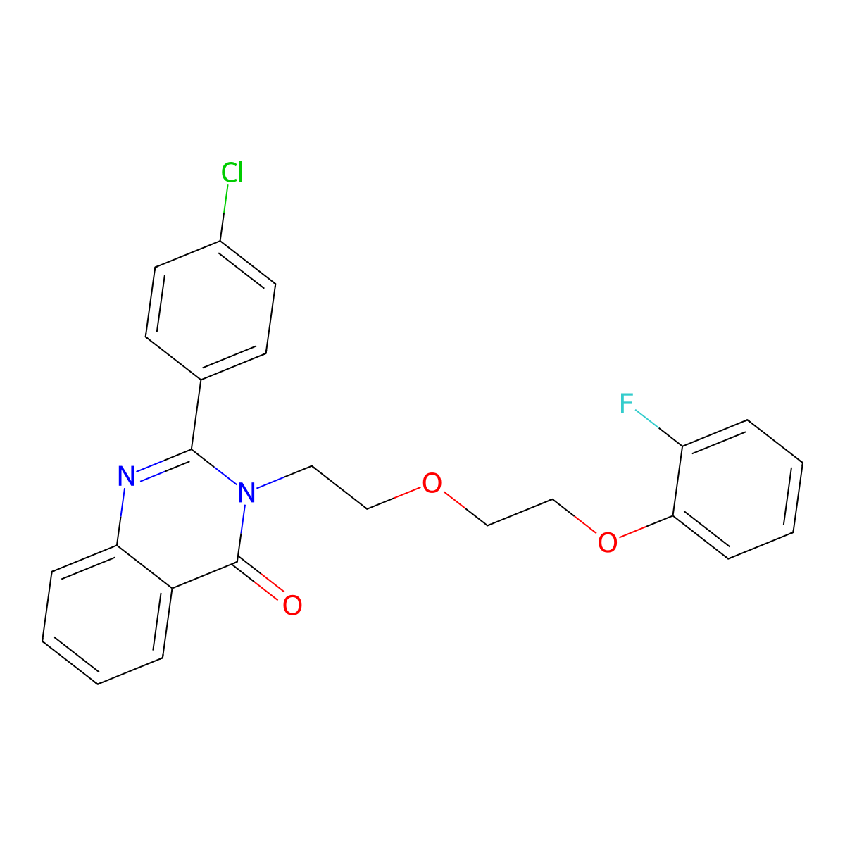 2-(4-Chlorophenyl)-3-[2-[2-(2-fluorophenoxy)ethoxy]ethyl]quinazolin-4-one molecular structure, CAS 378779-06-7
