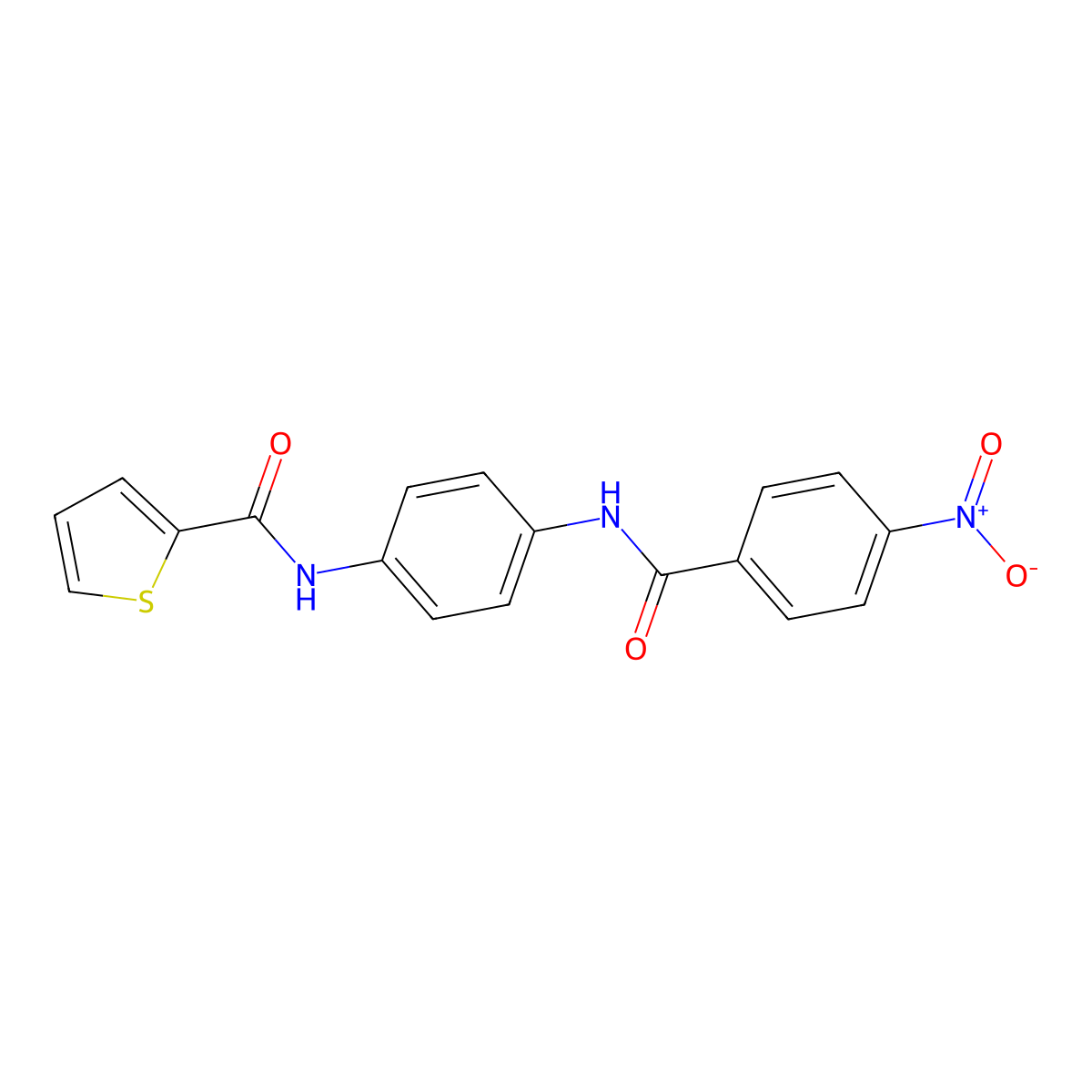 N-[4-[(4-nitrobenzoyl)amino]phenyl]thiophene-2-carboxamide molecular structure, CAS 378779-37-4