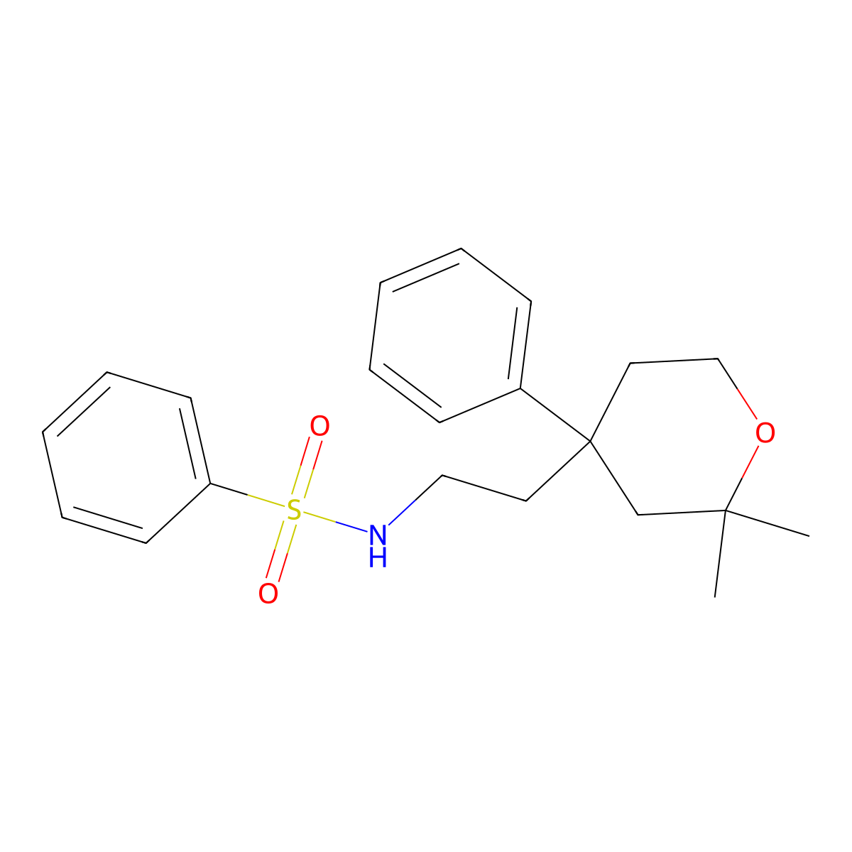 N-[2-(2,2-dimethyl-4-phenyloxan-4-yl)ethyl]benzenesulfonamide molecular structure, CAS 378780-00-8