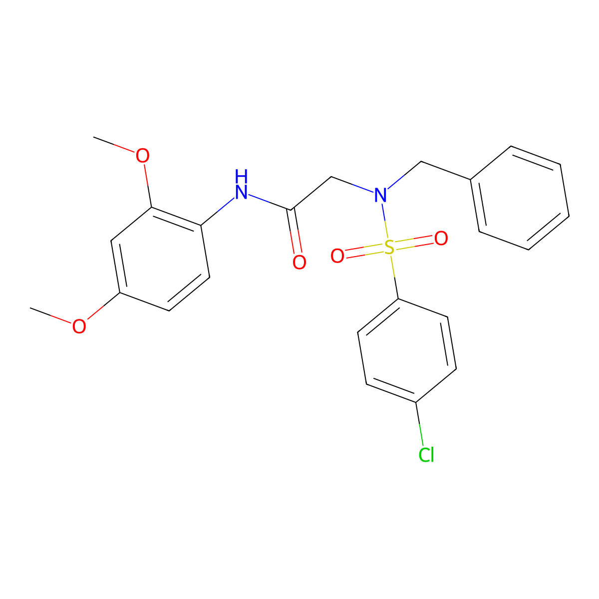 2-[benzyl-(4-chlorophenyl)sulfonylamino]-N-(2,4-dimethoxyphenyl)acetamide molecular structure, CAS 378780-16-6