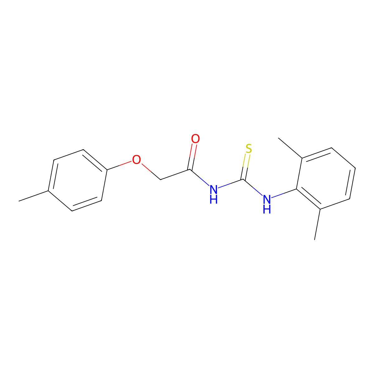 N-[(2,6-dimethylphenyl)carbamothioyl]-2-(4-methylphenoxy)acetamide molecular structure, CAS 378780-52-0