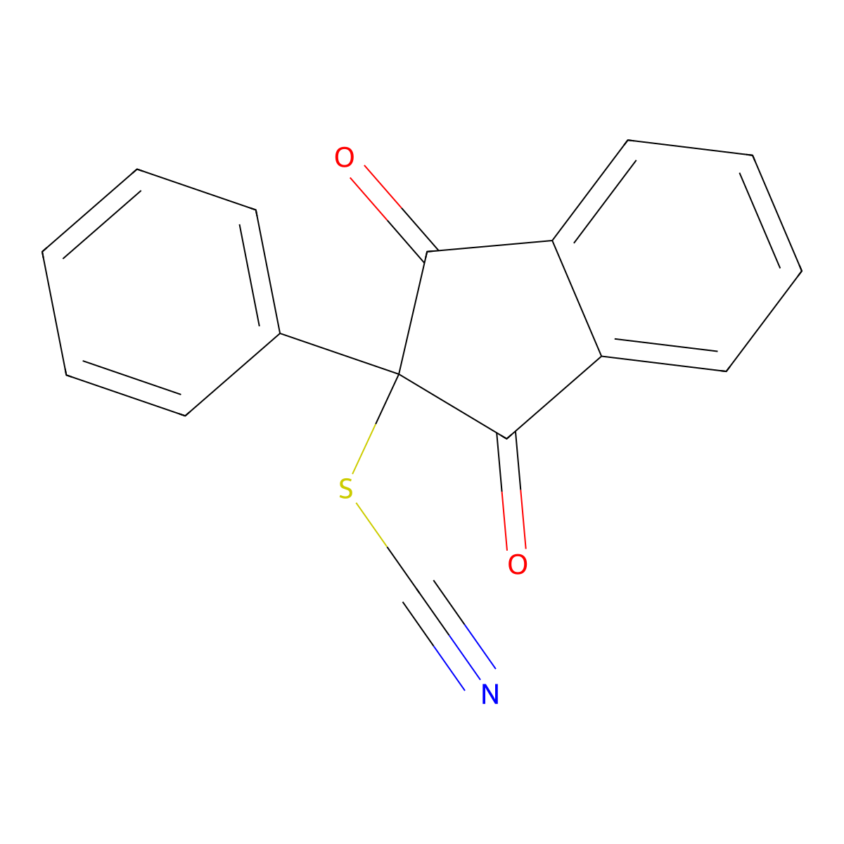 (1,3-Dioxo-2-phenylinden-2-yl) thiocyanate molecular structure, CAS 3788-46-3