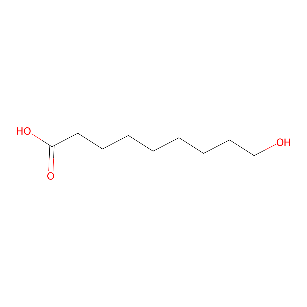 9-Hydroxynonanoic acid molecular structure, CAS 3788-56-5