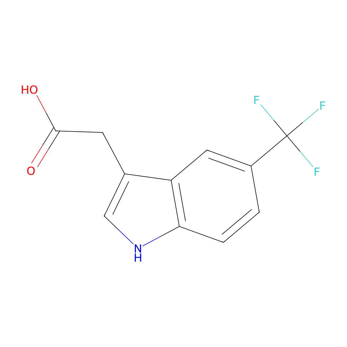 2-(5-Trifluoromethyl-1H-indol-3-YL)acetic acid molecular structure, CAS 378802-40-5
