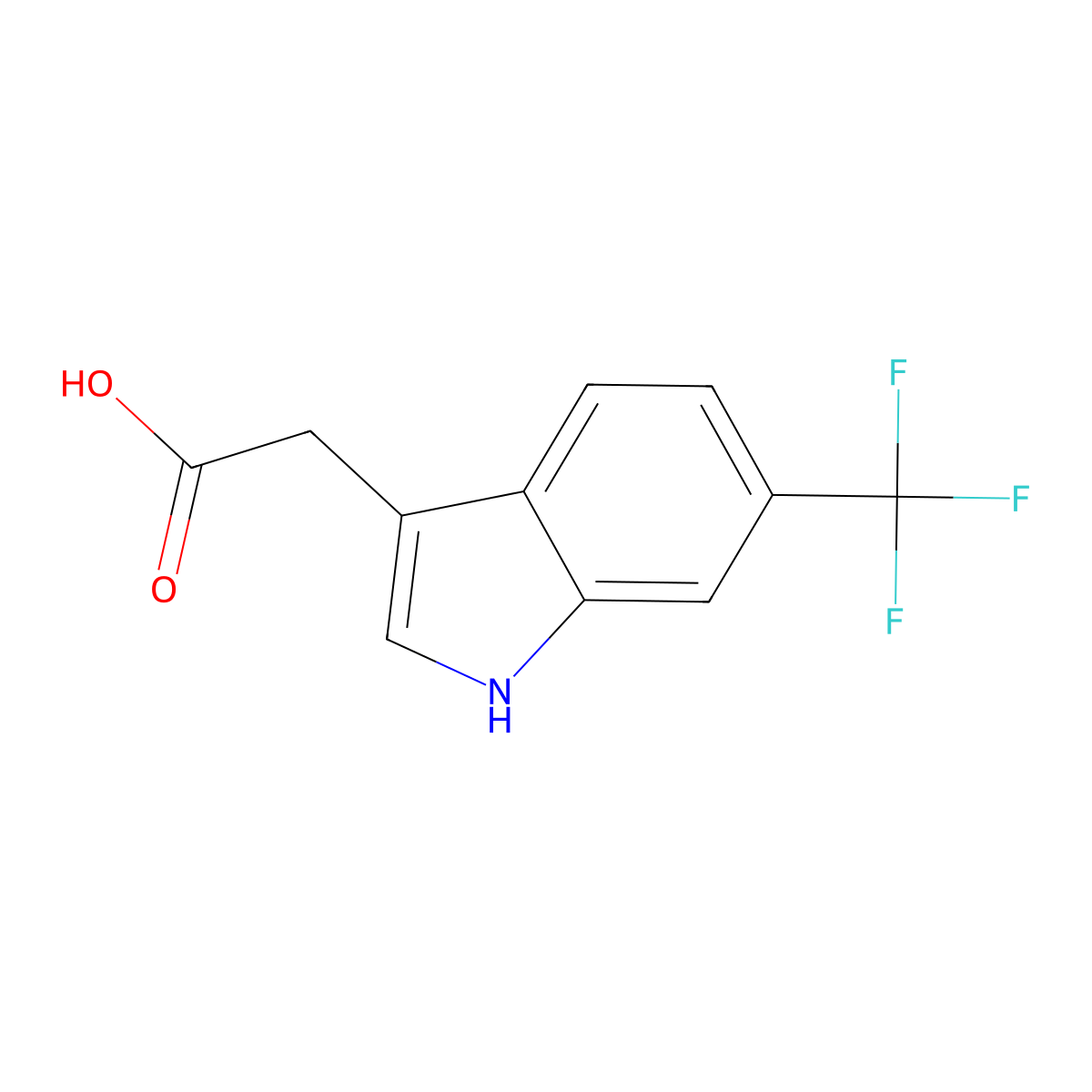 2-(6-(trifluoromethyl)-1H-indol-3-yl)acetic acid molecular structure, CAS 378802-43-8