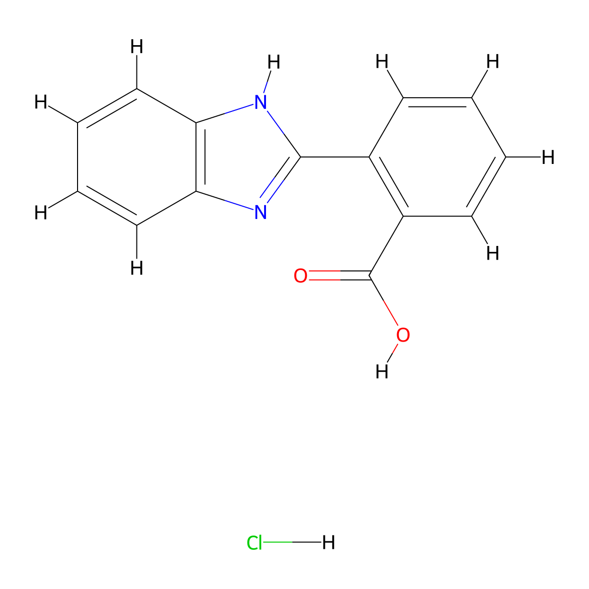 2-(1H-Benzo[d]imidazol-2-yl)benzoic acid hydrochloride molecular structure, CAS 37881-99-5