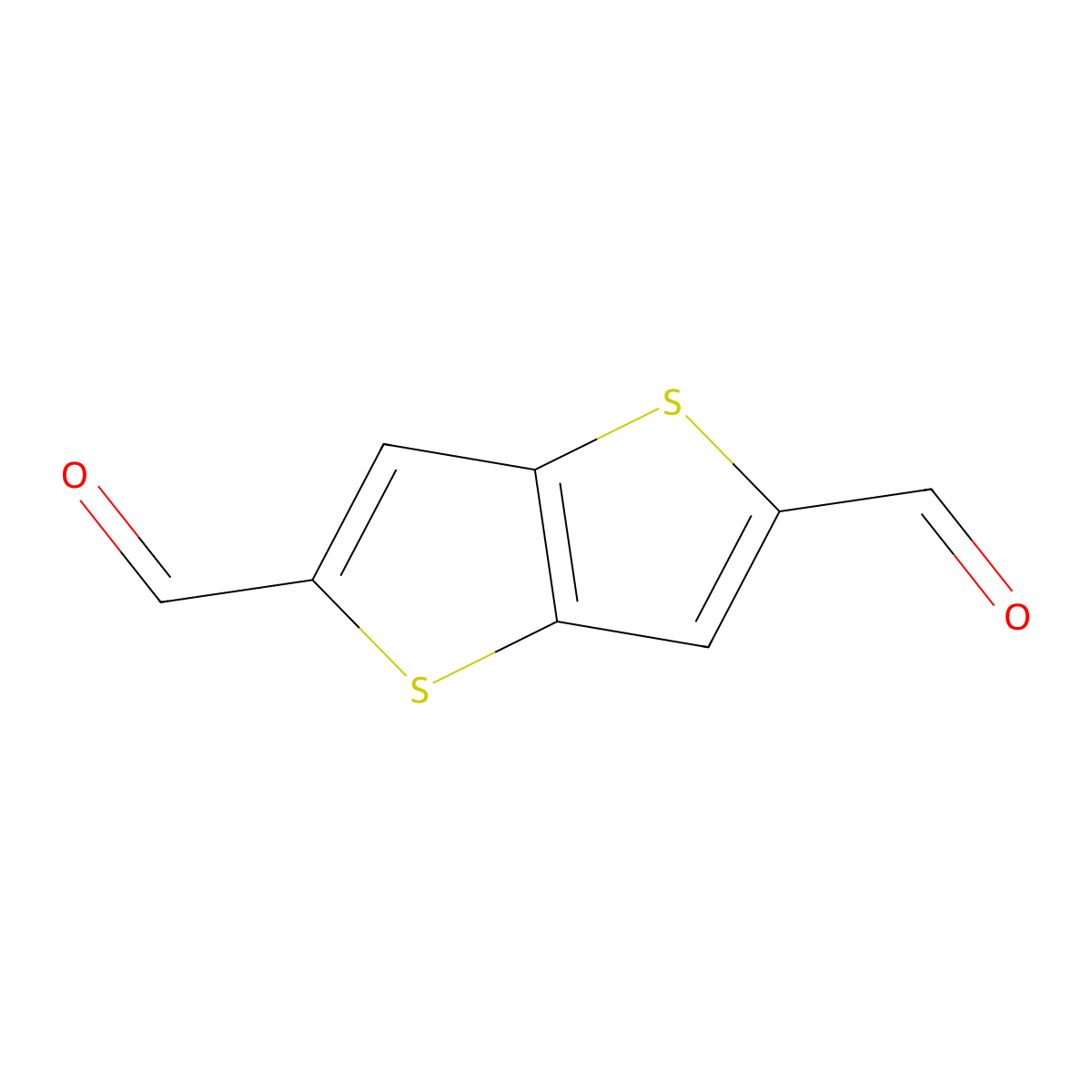 Thieno(3,2-b)thiophene-2,5-dicarboxaldehyde molecular structure, CAS 37882-75-0