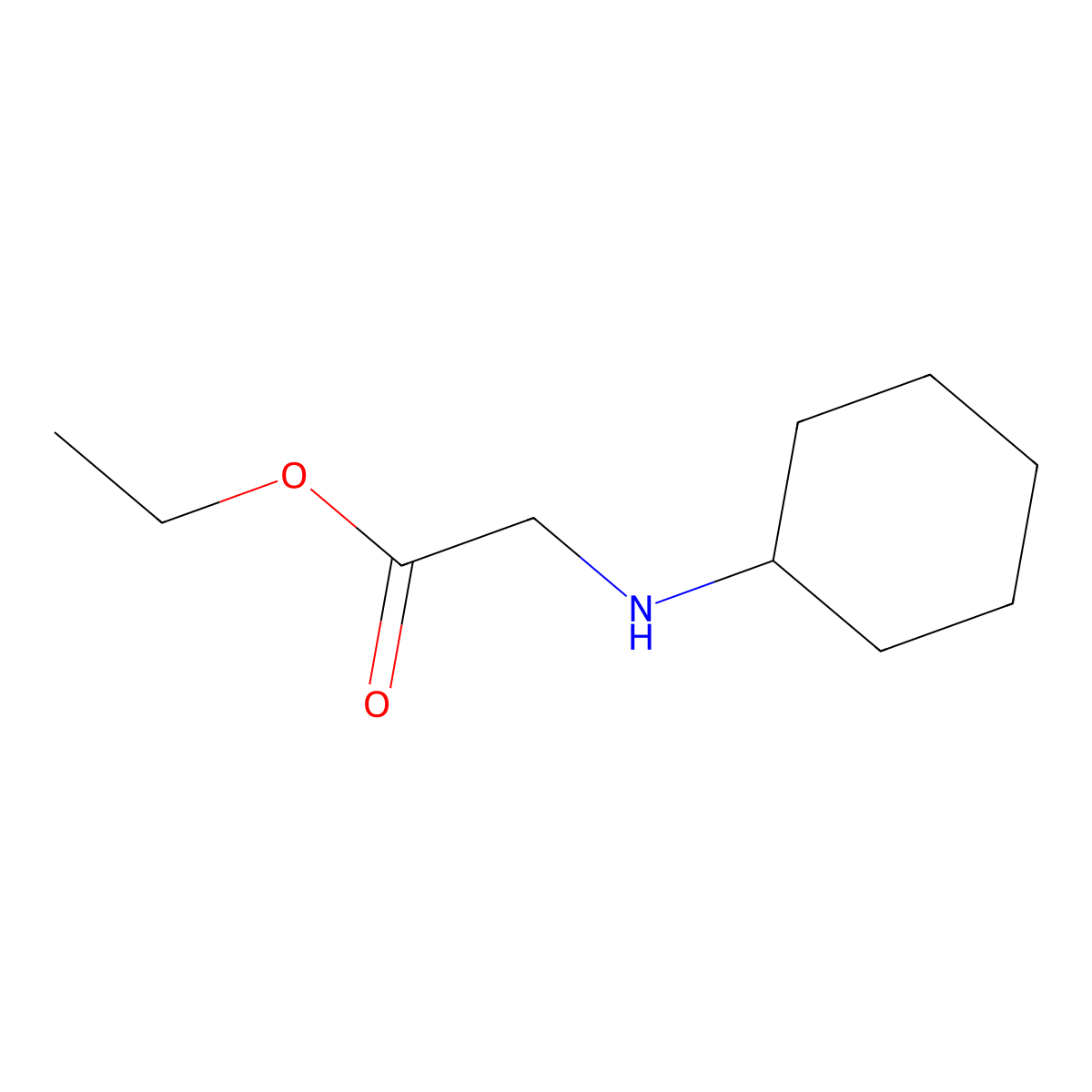 Ethyl 2-(cyclohexylamino)acetate molecular structure, CAS 37883-45-7
