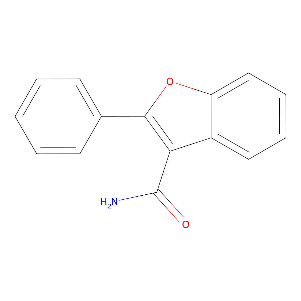 2-Phenylbenzofuran-3-carboxamide molecular structure, CAS 37883-70-8