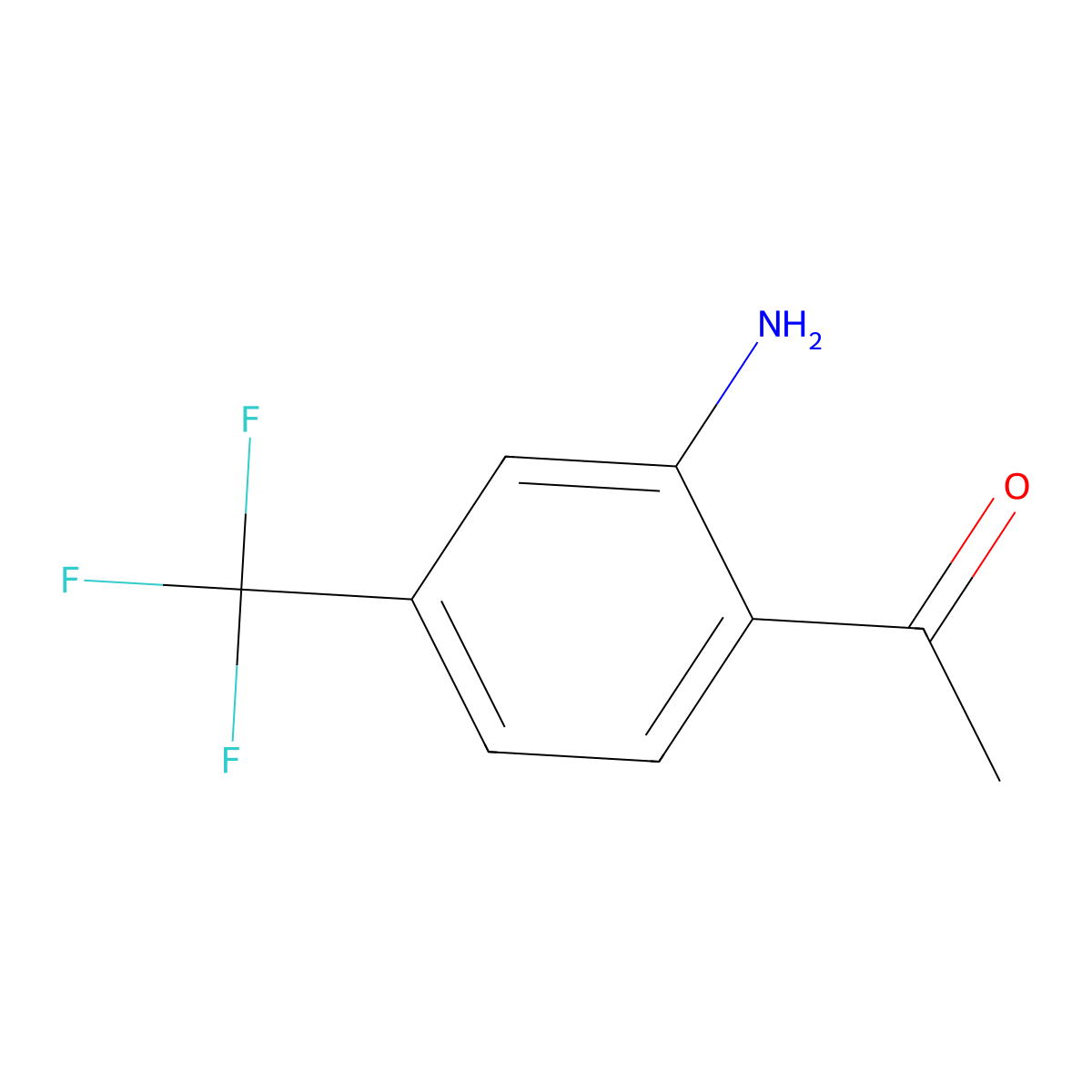 1-(2-Amino-4-(trifluoromethyl)phenyl)ethan-1-one molecular structure, CAS 37885-07-7