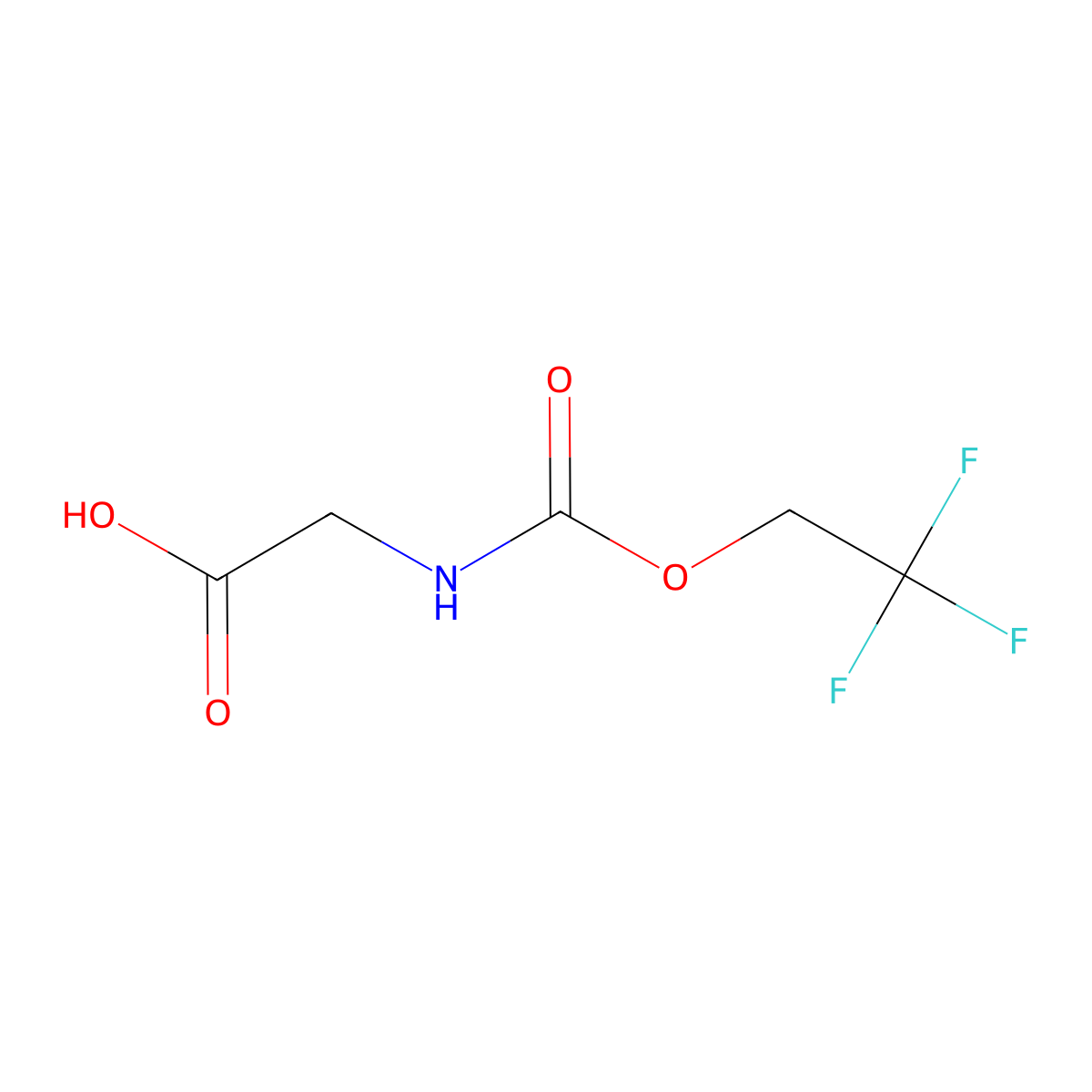 2-{[(2,2,2-Trifluoroethoxy)carbonyl]amino}acetic acid molecular structure, CAS 37888-15-6