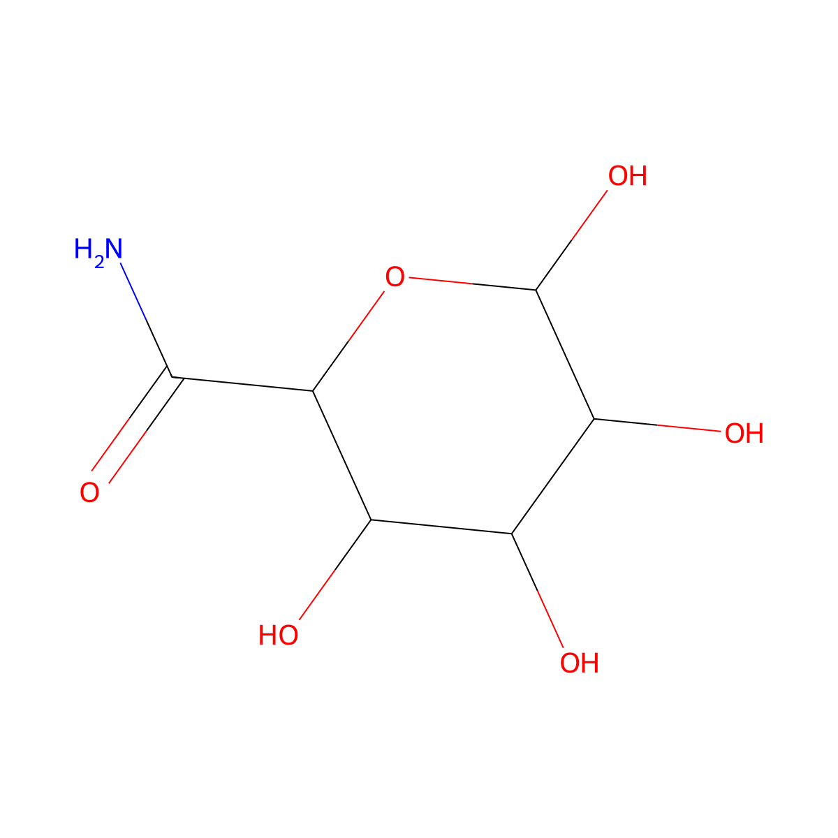beta-D-glucopyranuronamide molecular structure, CAS 3789-97-7
