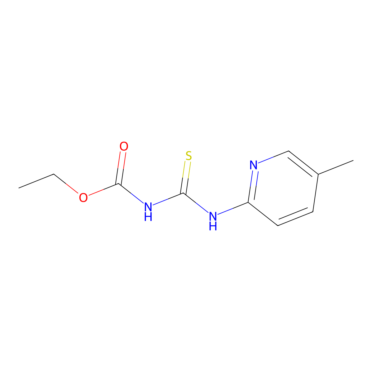 ethyl N-[(5-methylpyridin-2-yl)carbamothioyl]carbamate molecular structure, CAS 37890-99-6