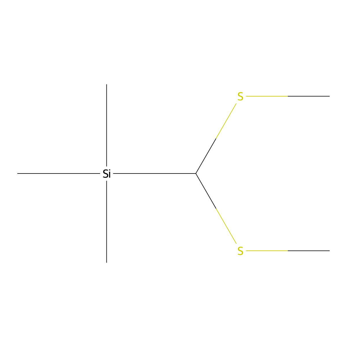 Bis(methylthio)(trimethylsilyl)methane molecular structure, CAS 37891-79-5