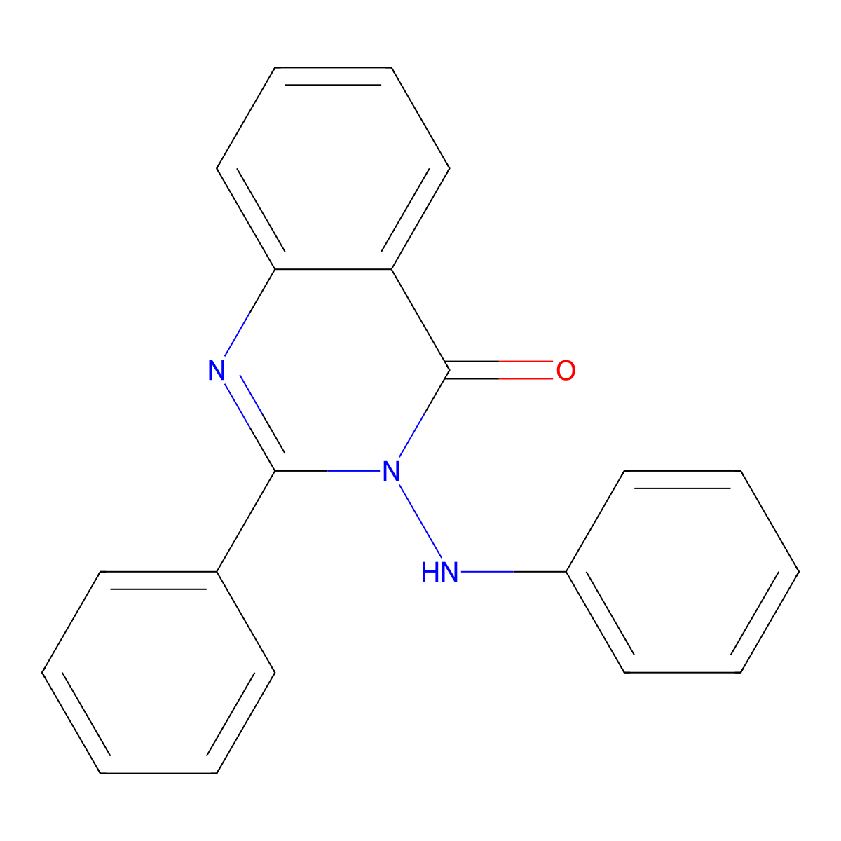 4(3H)-Quinazolinone, 2-phenyl-3-(phenylamino)- molecular structure, CAS 37895-88-8