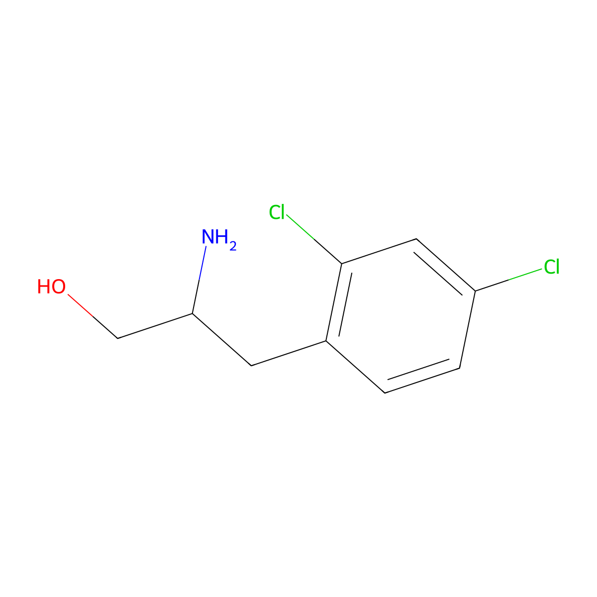 b-Amino-2,4-dichlorobenzenepropanol molecular structure, CAS 37899-17-5