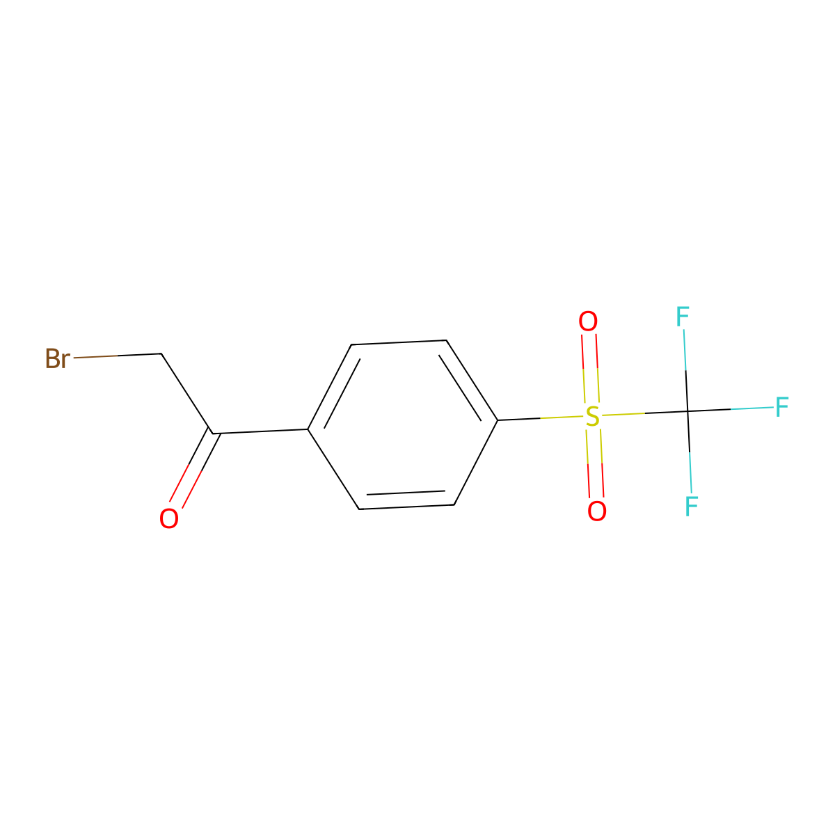 2-Bromo-1-[4-(trifluoromethylsulfonyl)phenyl]ethanone molecular structure, CAS 379-04-4