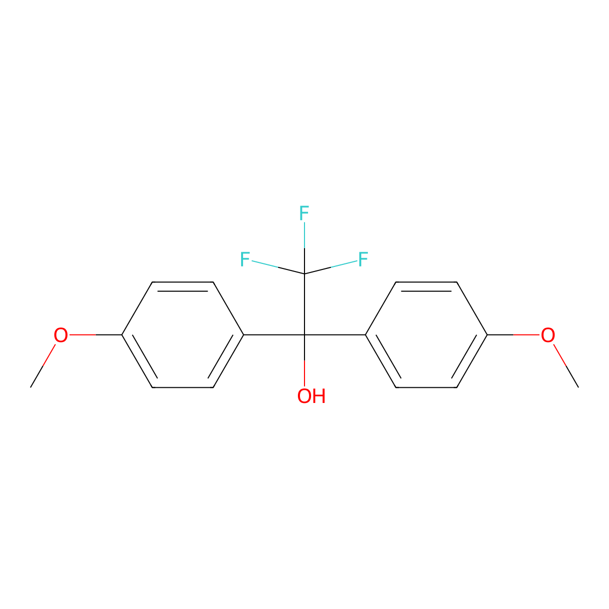 2,2,2-Trifluoro-1,1-bis(4-methoxyphenyl)ethanol molecular structure, CAS 379-21-5