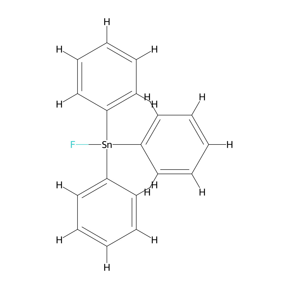 Triphenyltin fluoride molecular structure, CAS 379-52-2