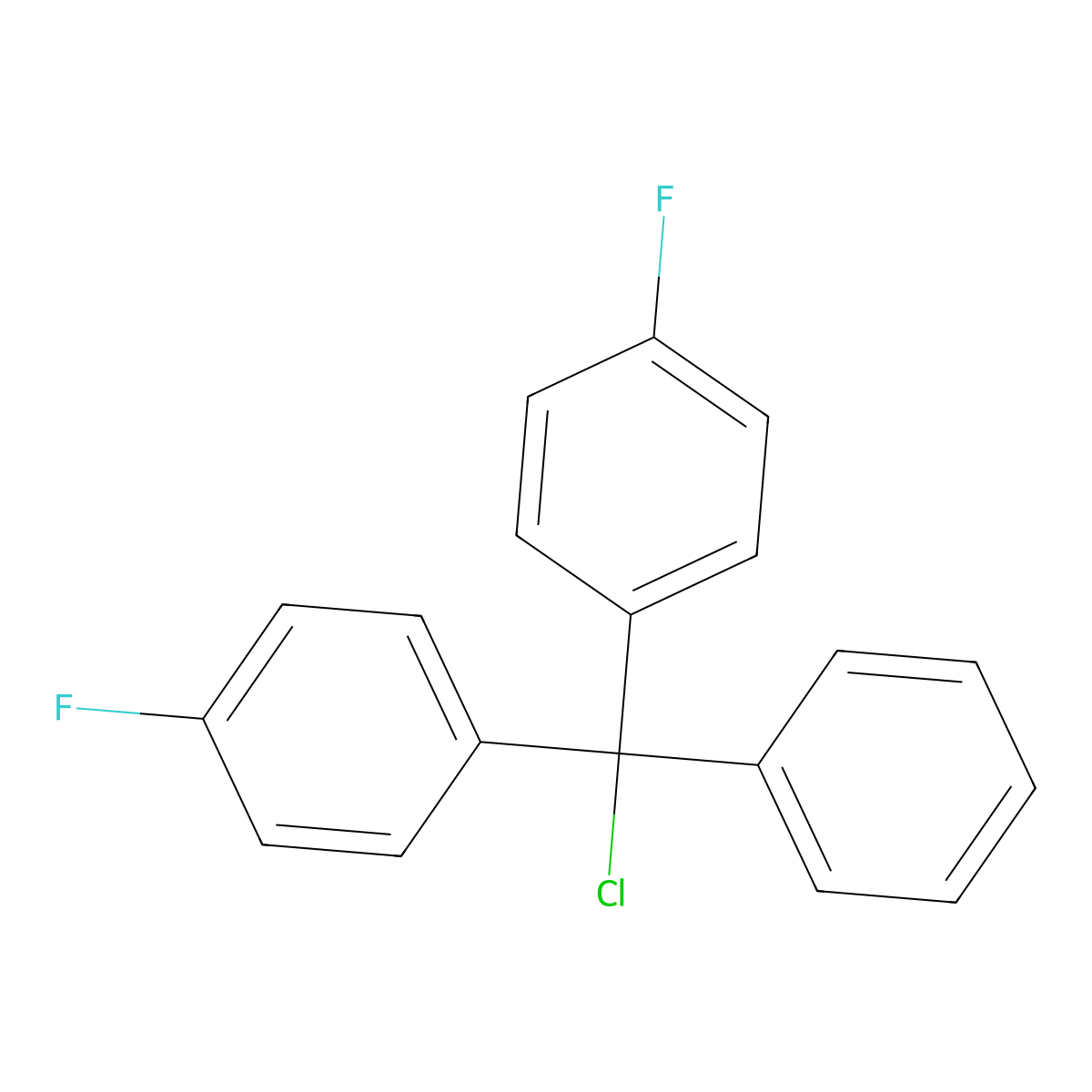 4,4'-(Chloro(phenyl)methylene)bis(fluorobenzene) molecular structure, CAS 379-54-4