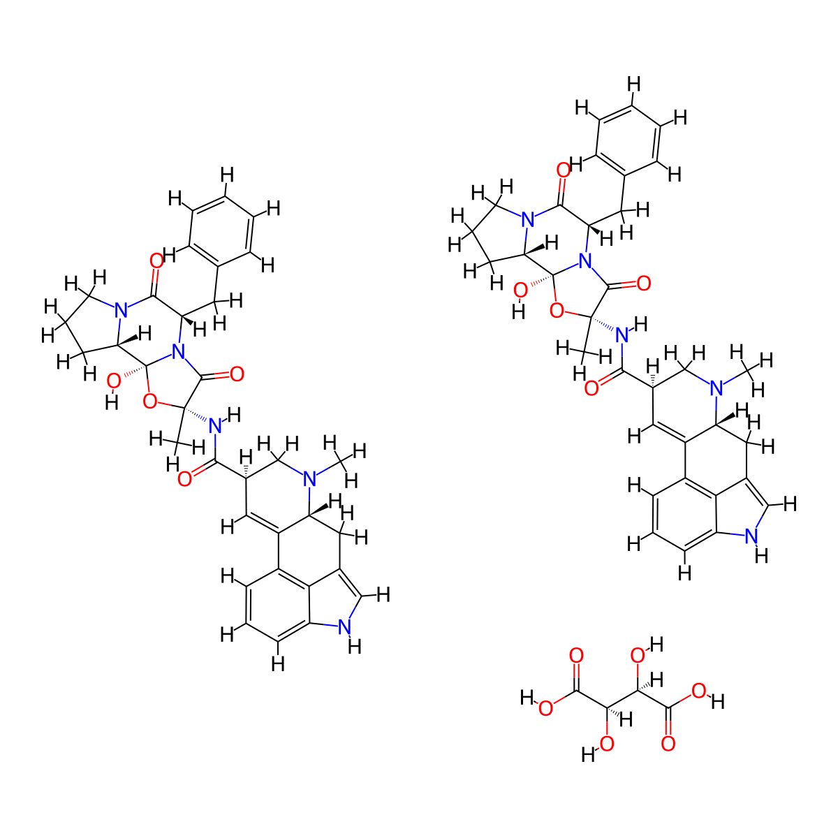 Ergotamine Tartrate molecular structure, CAS 379-79-3