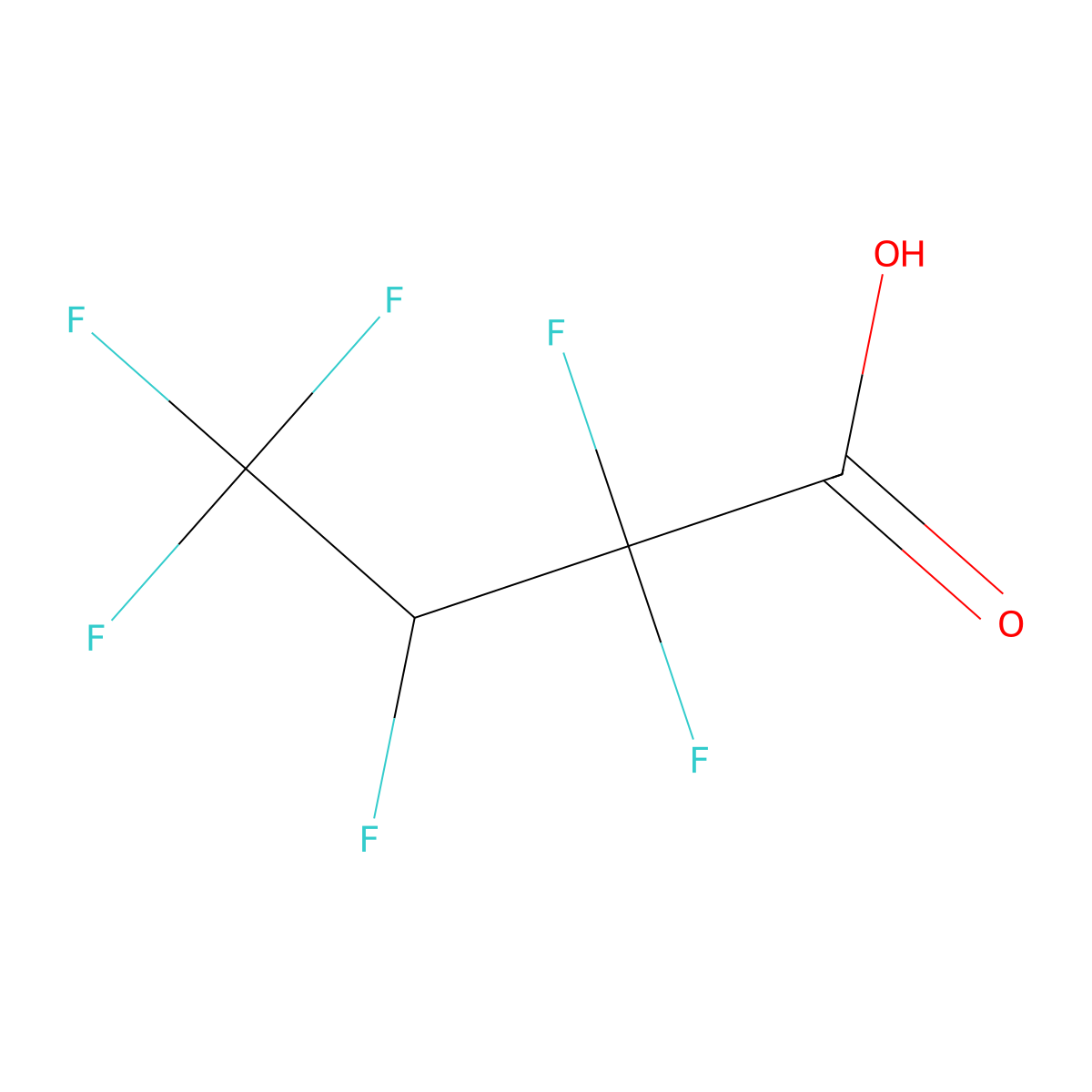 2,2,3,4,4,4-Hexafluorobutyric acid molecular structure, CAS 379-90-8
