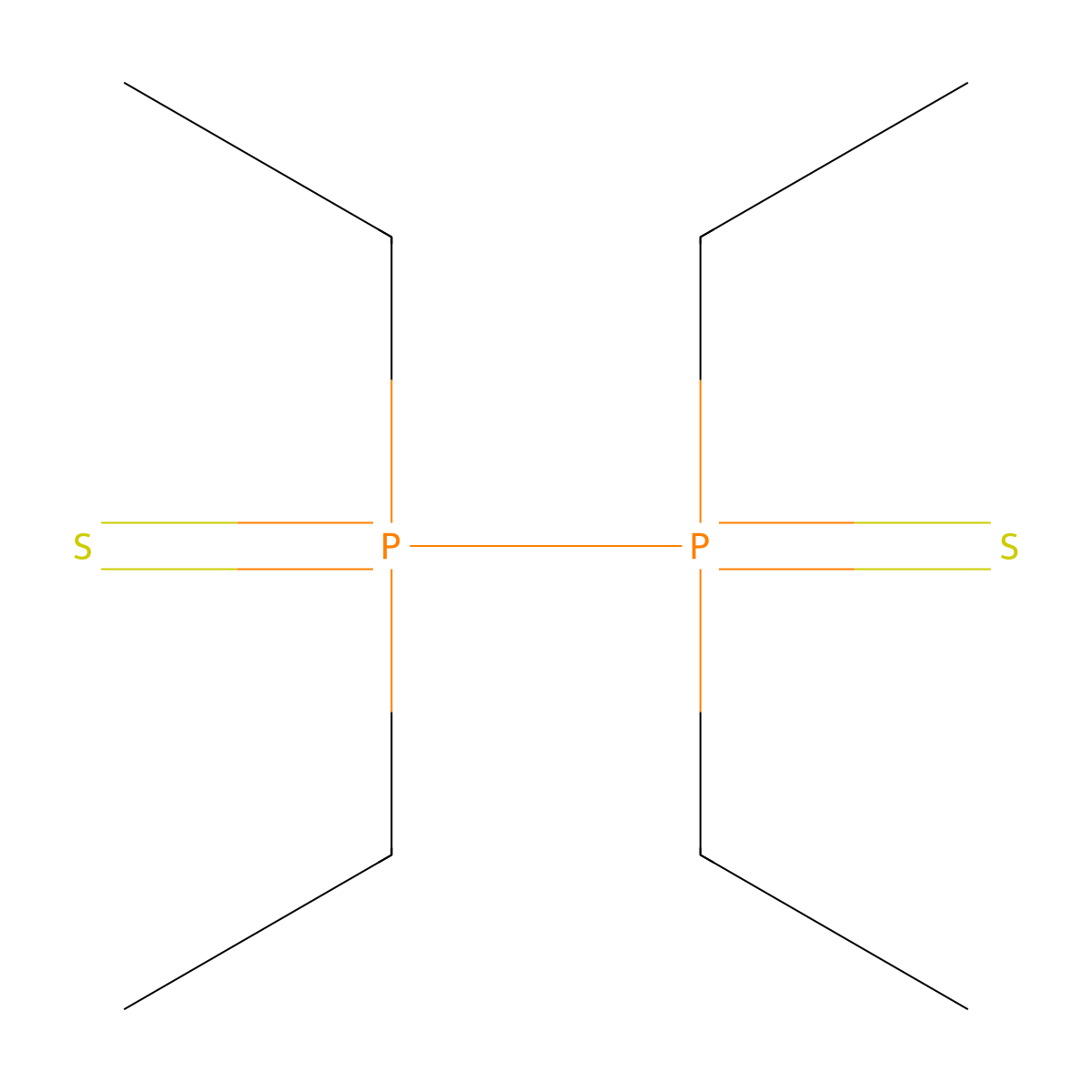 Diphosphine, 1,1,2,2-tetraethyl-, 1,2-disulfide molecular structure, CAS 3790-23-6
