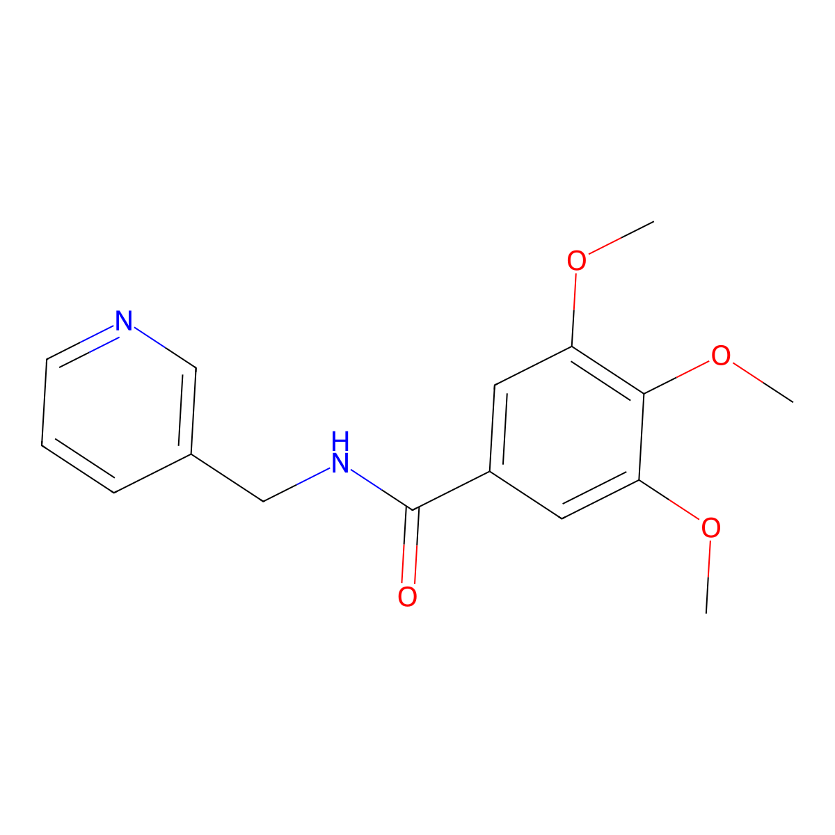 3,4,5-trimethoxy-N-(pyridin-3-ylmethyl)benzamide molecular structure, CAS 3790-32-7