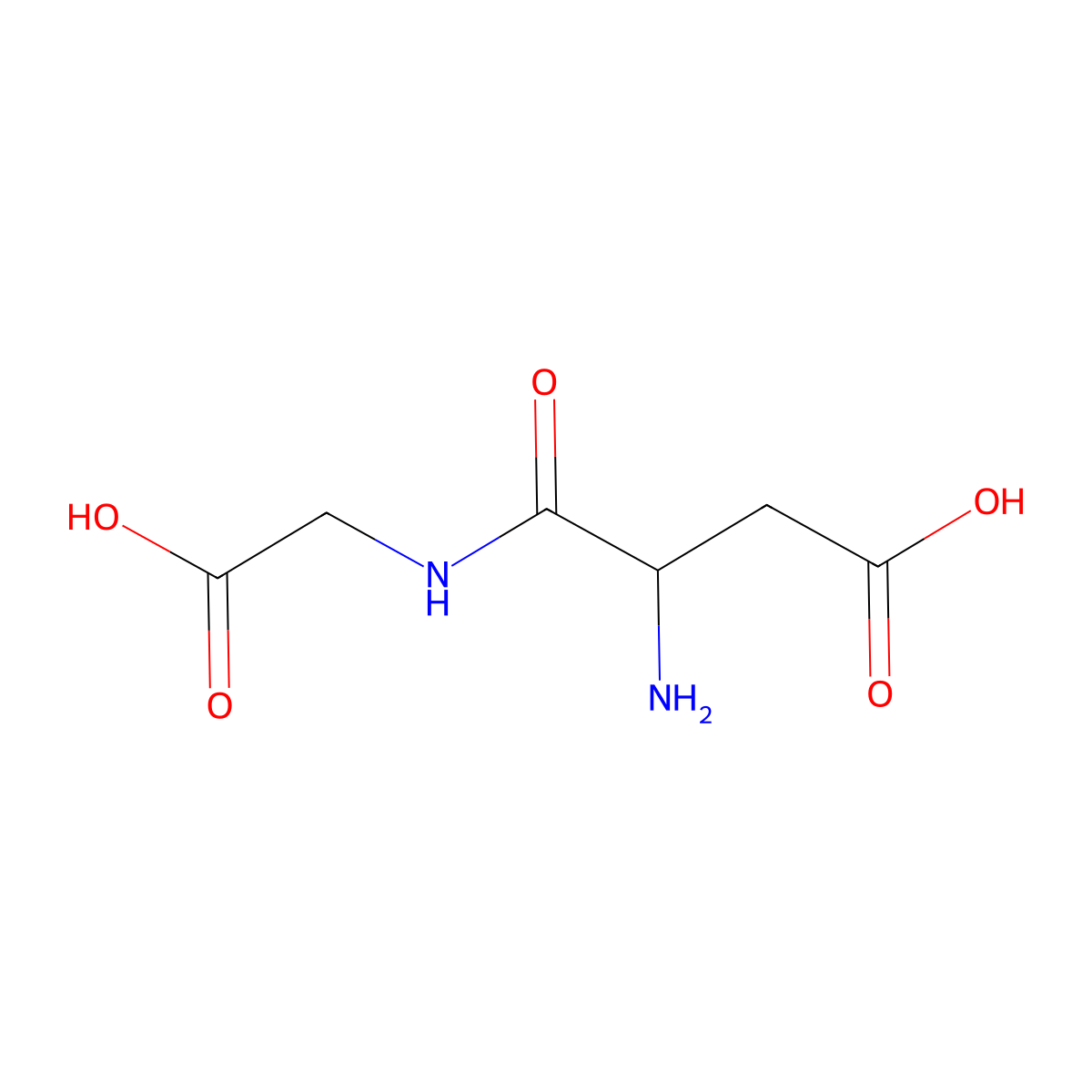 Aspartylglycine molecular structure, CAS 3790-51-0