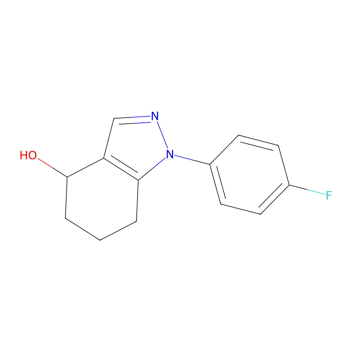 1-(4-Fluorophenyl)-4,5,6,7-tetrahydro-1H-indazol-4-ol molecular structure, CAS 37901-75-0