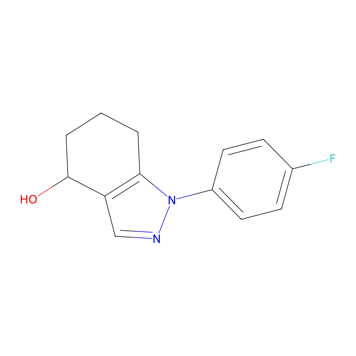 1-(4-Fluorophenyl)-4,5,6,7-tetrahydro-1H-indazol-4-ol molecular structure, CAS 37901-75-0