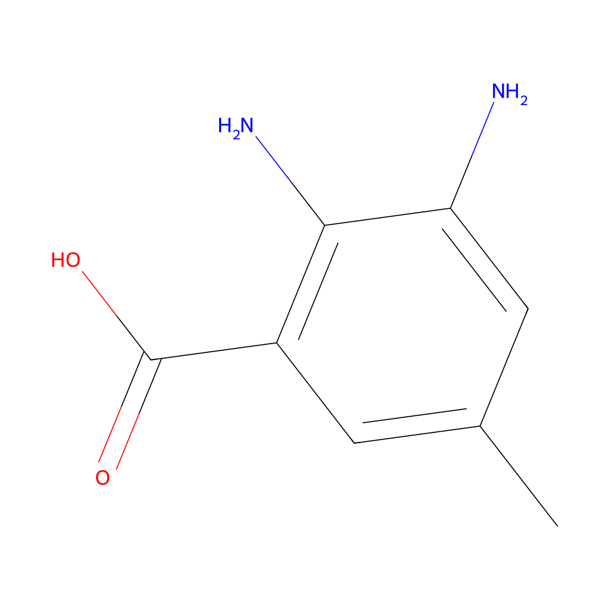 2,3-Diamino-5-methylbenzoic acid molecular structure, CAS 37901-87-4
