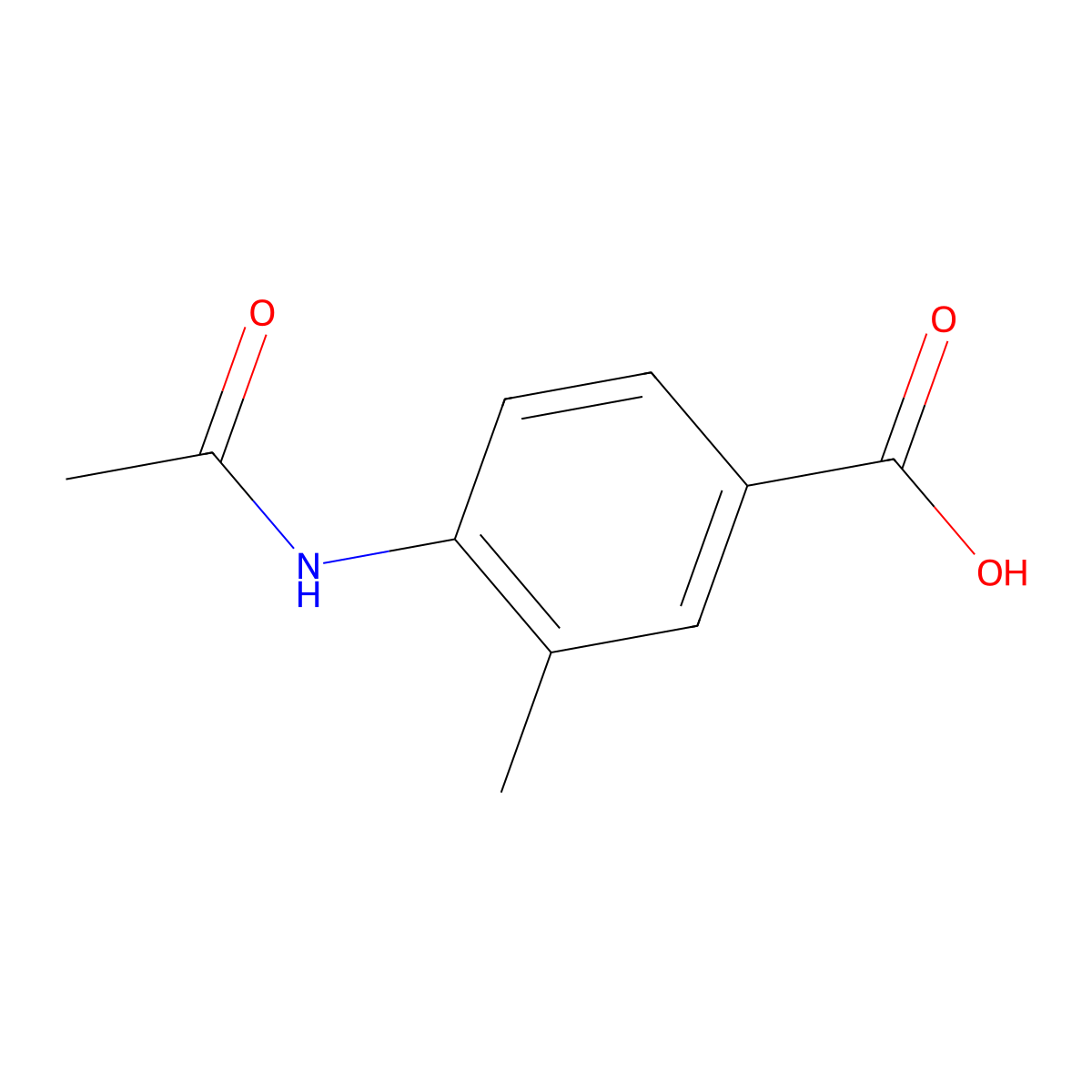 4-(Acetylamino)-3-methylbenzoic acid molecular structure, CAS 37901-92-1