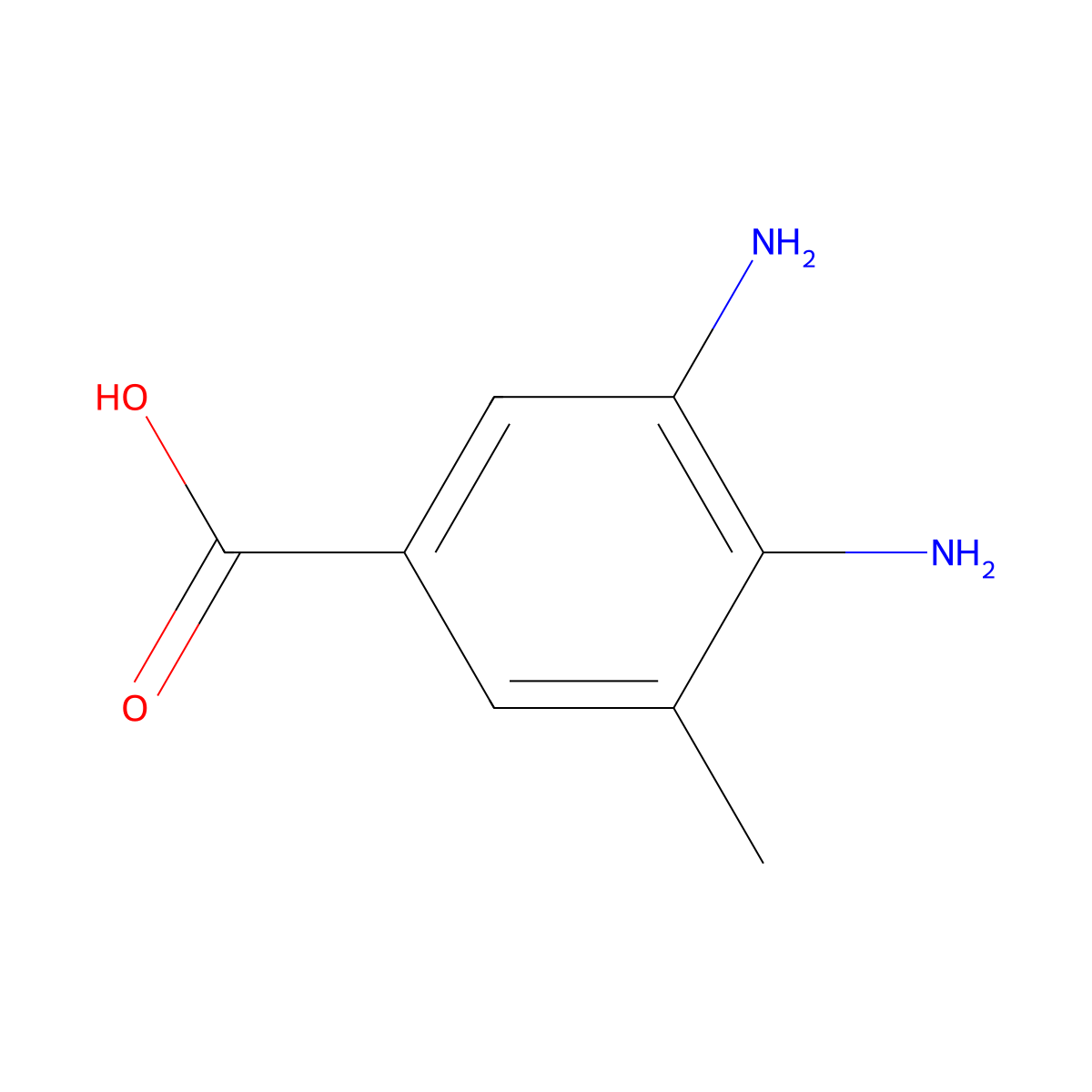 3,4-Diamino-5-methylbenzoic acid molecular structure, CAS 37901-95-4
