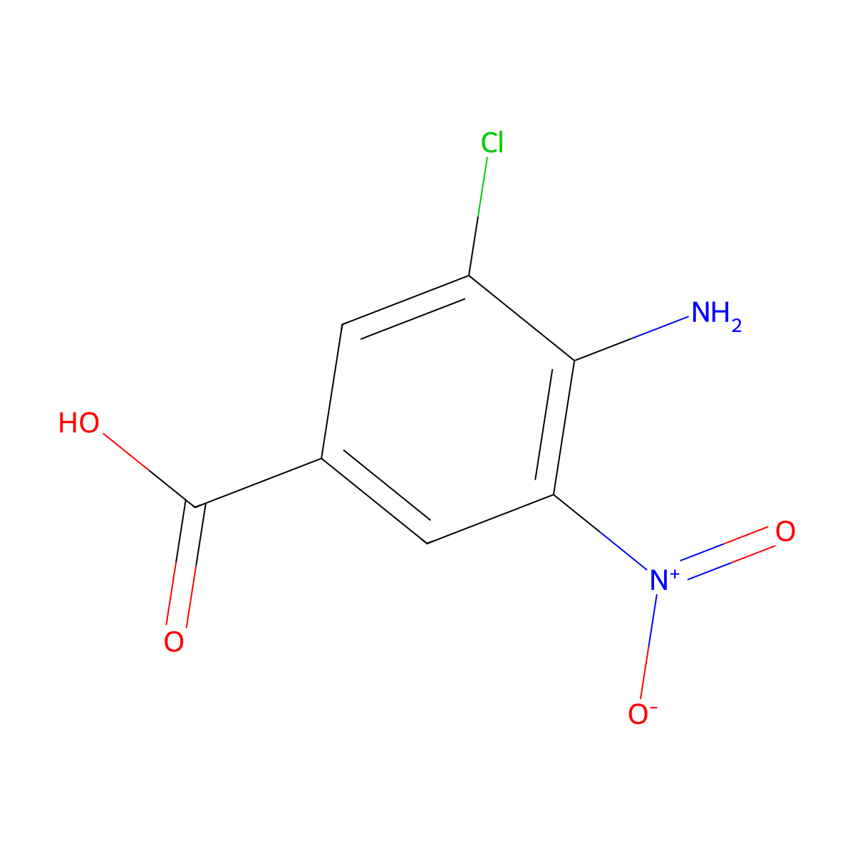 4-Amino-3-chloro-5-nitrobenzoic acid molecular structure, CAS 37902-01-5