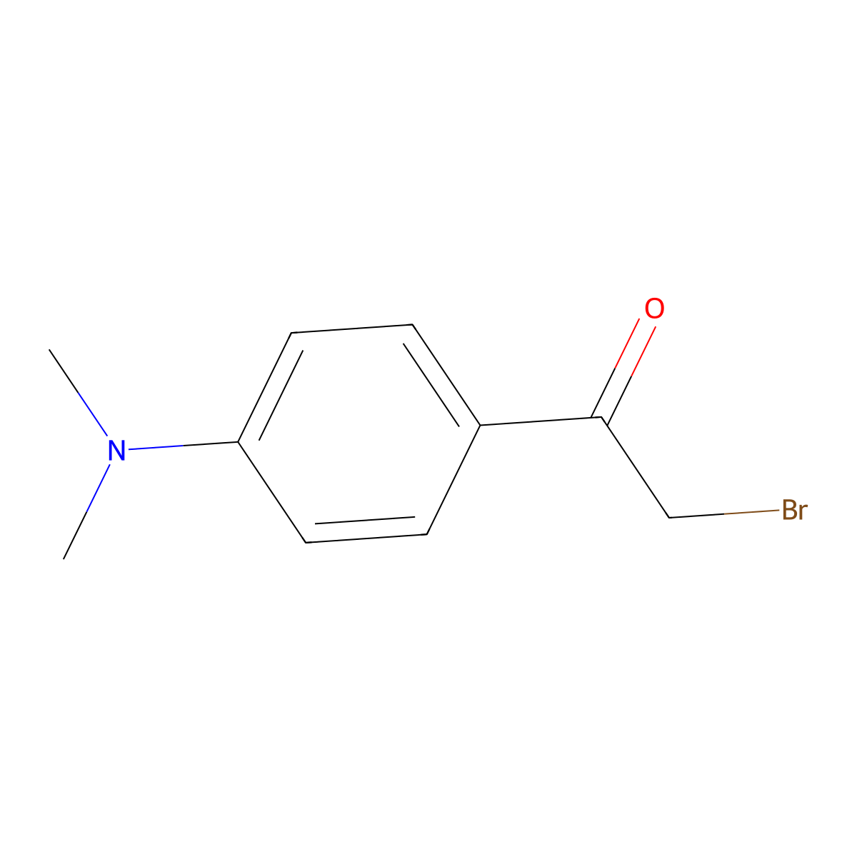 2-Bromo-1-(4-(dimethylamino)phenyl)ethanone molecular structure, CAS 37904-72-6