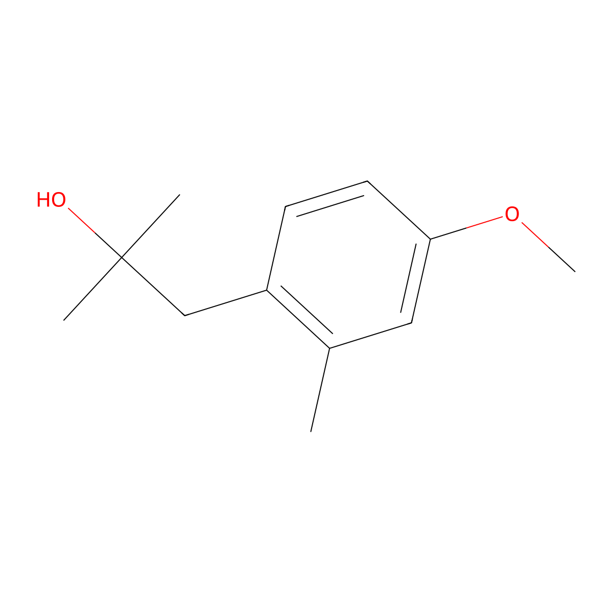 1-(4-Methoxy-2-methylphenyl)-2-methylpropan-2-ol molecular structure, CAS 37904-76-0