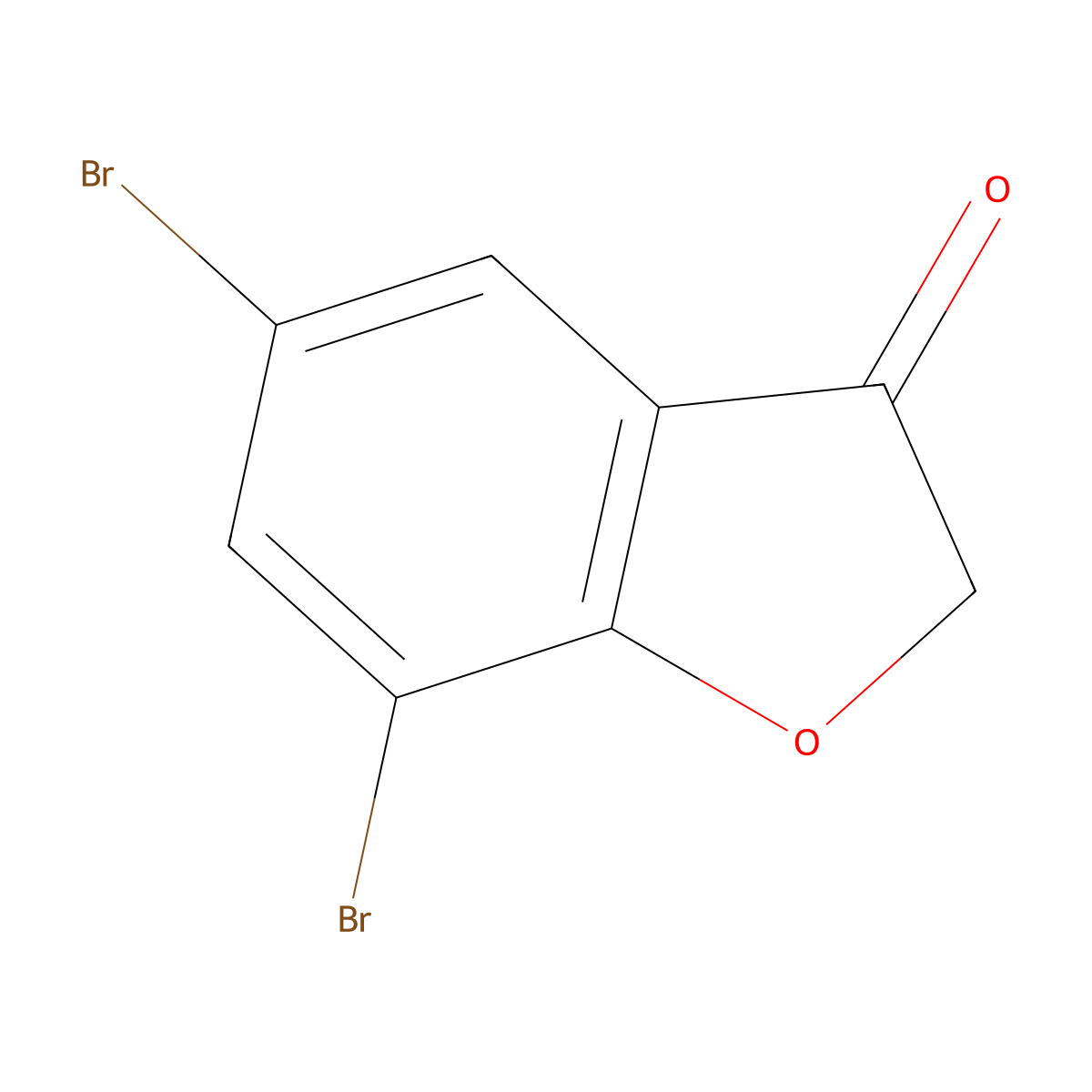 5,7-Dibromo-2,3-dihydro-1-benzofuran-3-one molecular structure, CAS 37905-77-4