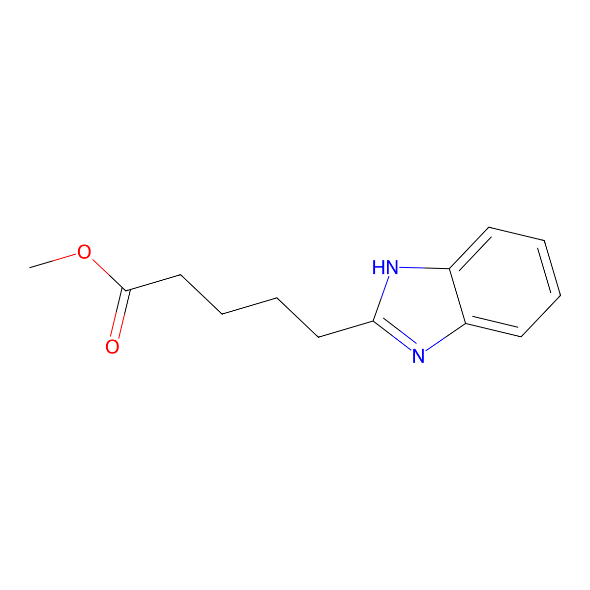 methyl 5-(1H-benzimidazol-2-yl)pentanoate molecular structure, CAS 37905-93-4