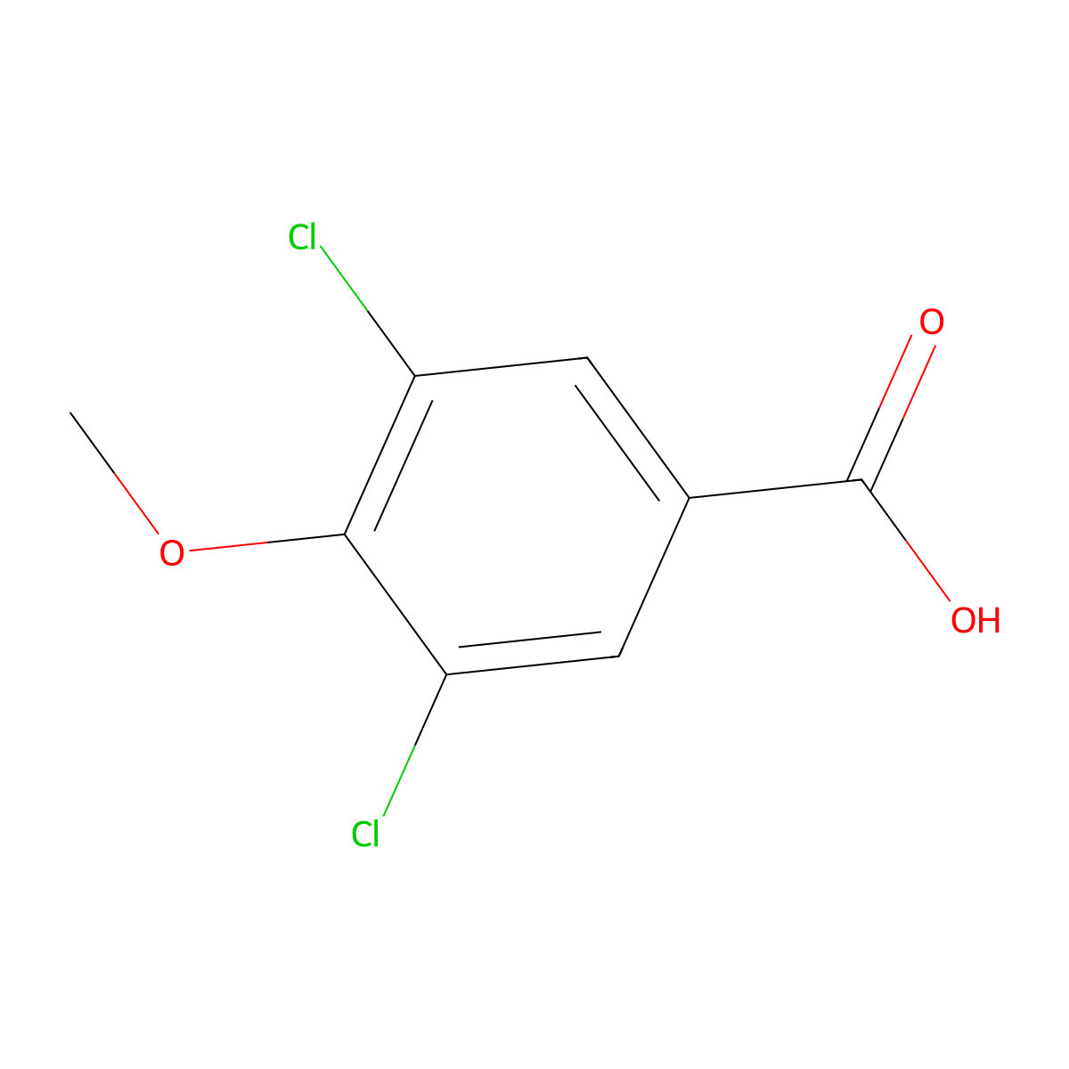Benzoic acid, 3,5-dichloro-4-methoxy- molecular structure, CAS 37908-97-7