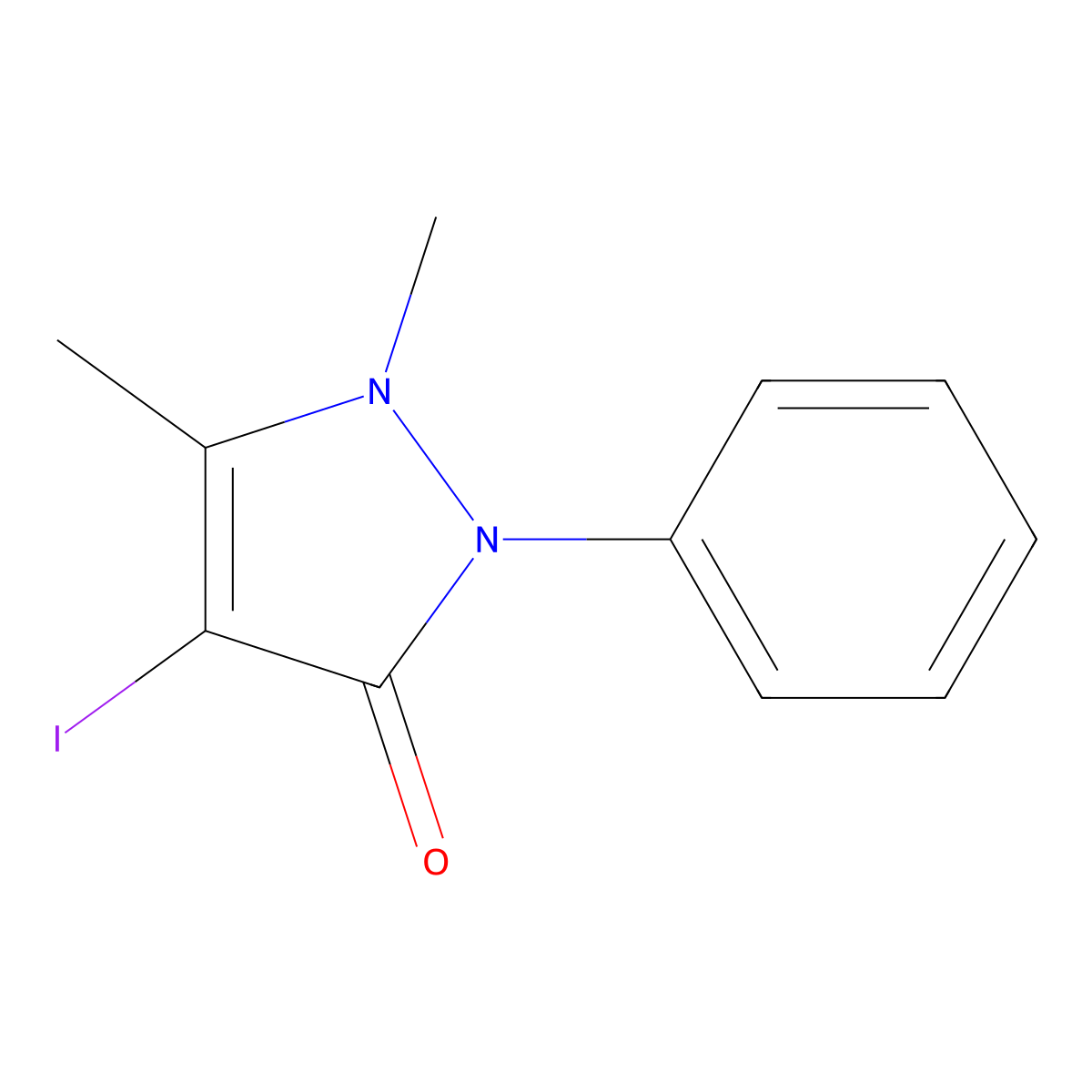 Iodoantipyrine I 131 molecular structure, CAS 3791-63-7