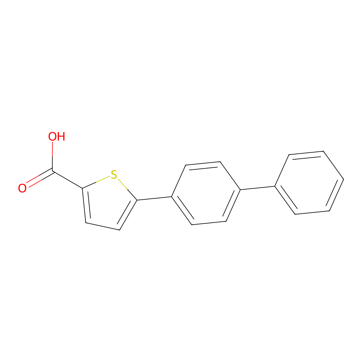 5-(1,1'-Biphenyl-4-yl)thiophene-2-carboxylic acid molecular structure, CAS 37910-11-5