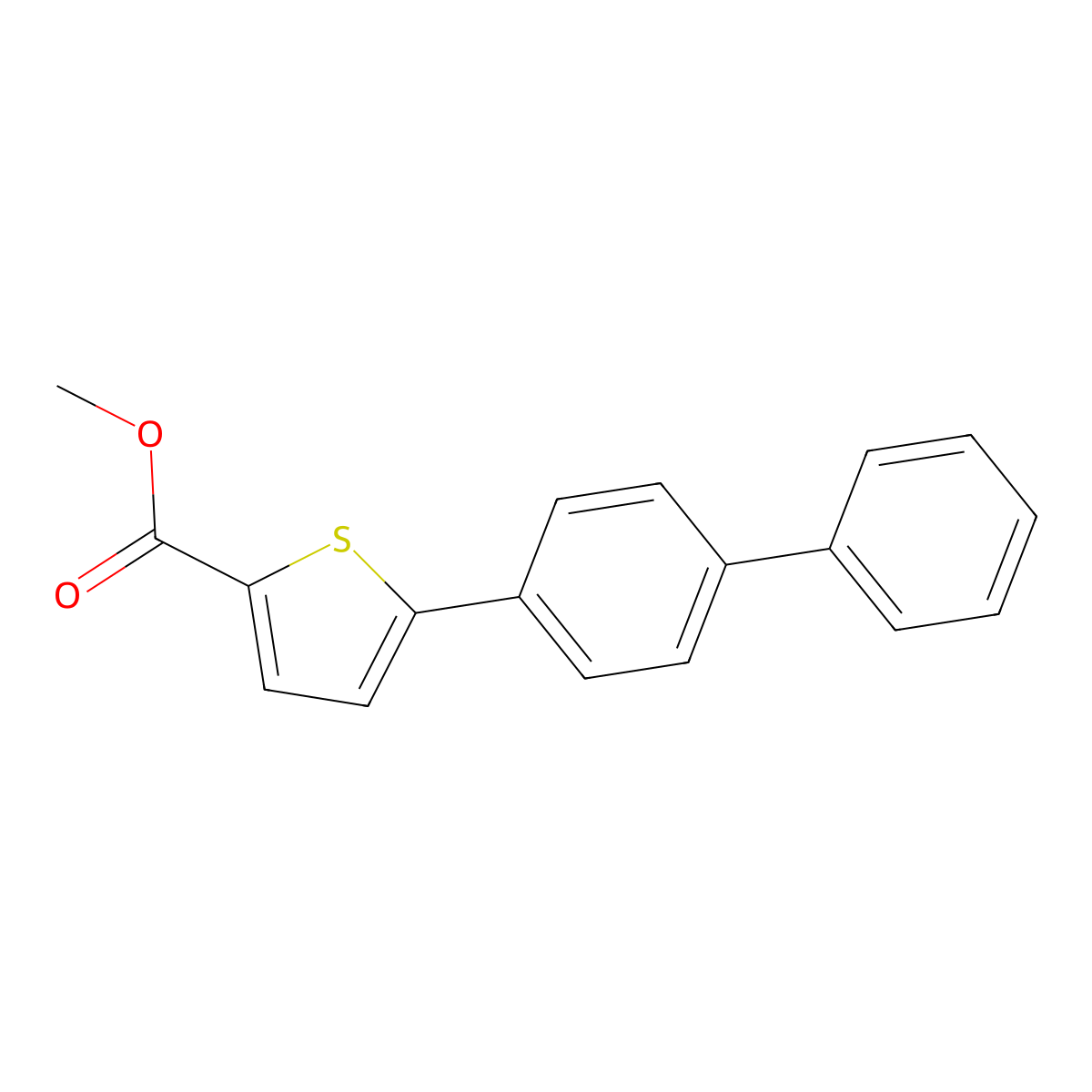 Methyl 5-(4-phenylphenyl)thiophene-2-carboxylate molecular structure, CAS 37910-12-6
