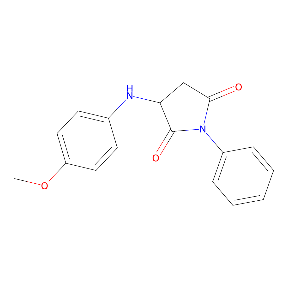 3-[(4-Methoxyphenyl)amino]-1-phenylpyrrolidine-2,5-dione molecular structure, CAS 37910-31-9