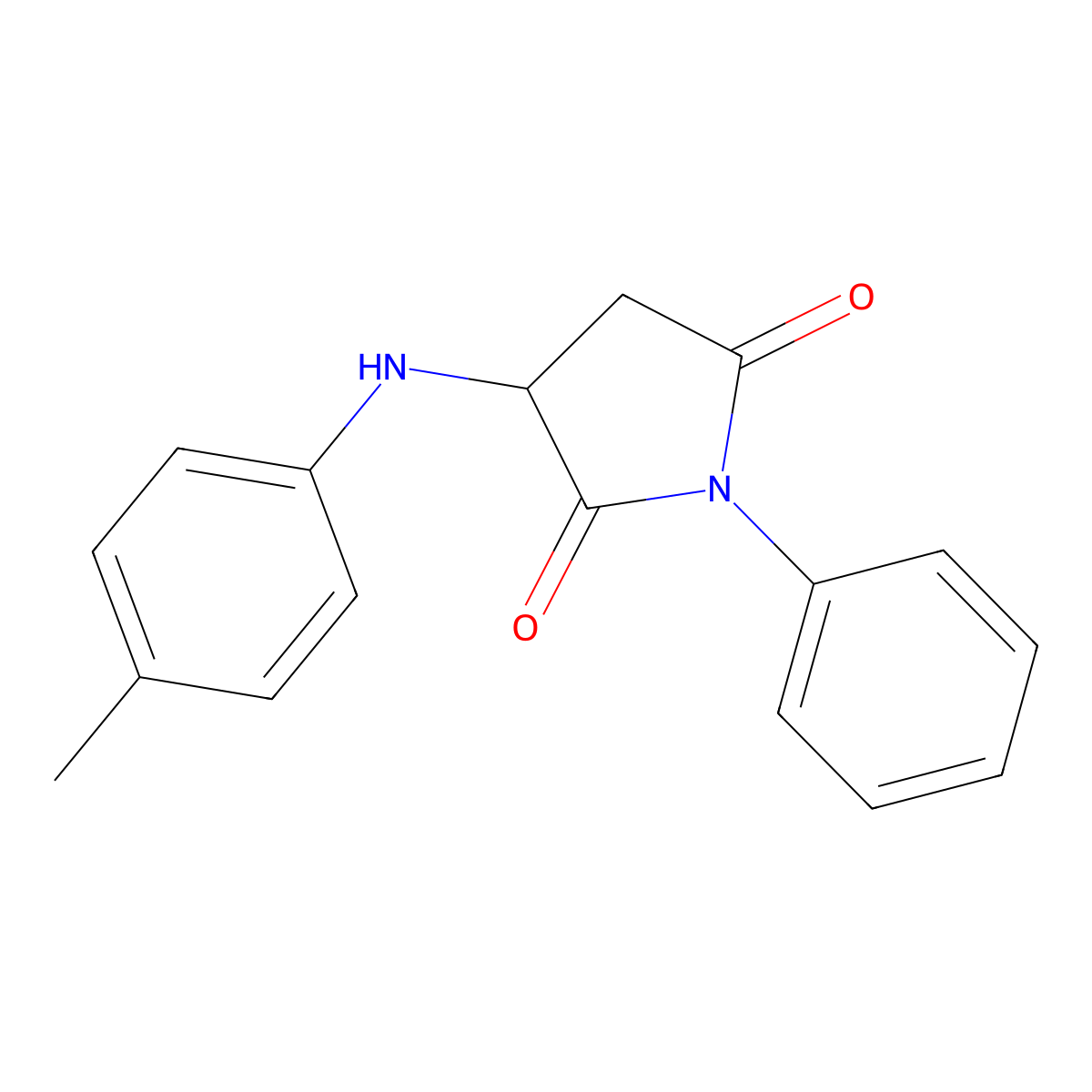 3-(4-Methylanilino)-1-phenylpyrrolidine-2,5-dione molecular structure, CAS 37910-32-0