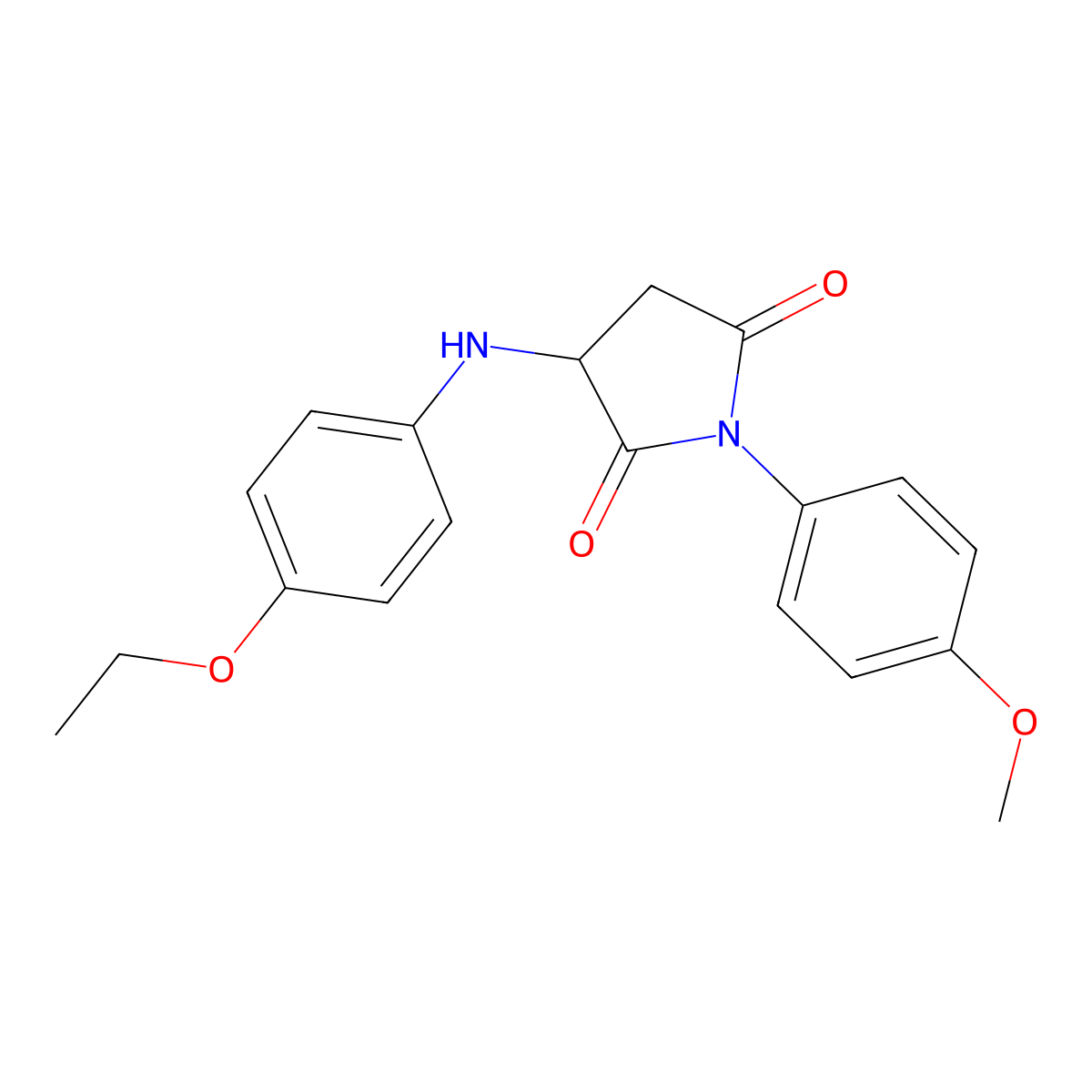3-[(4-Ethoxyphenyl)amino]-1-(4-methoxyphenyl)pyrrolidine-2,5-dione molecular structure, CAS 37910-34-2
