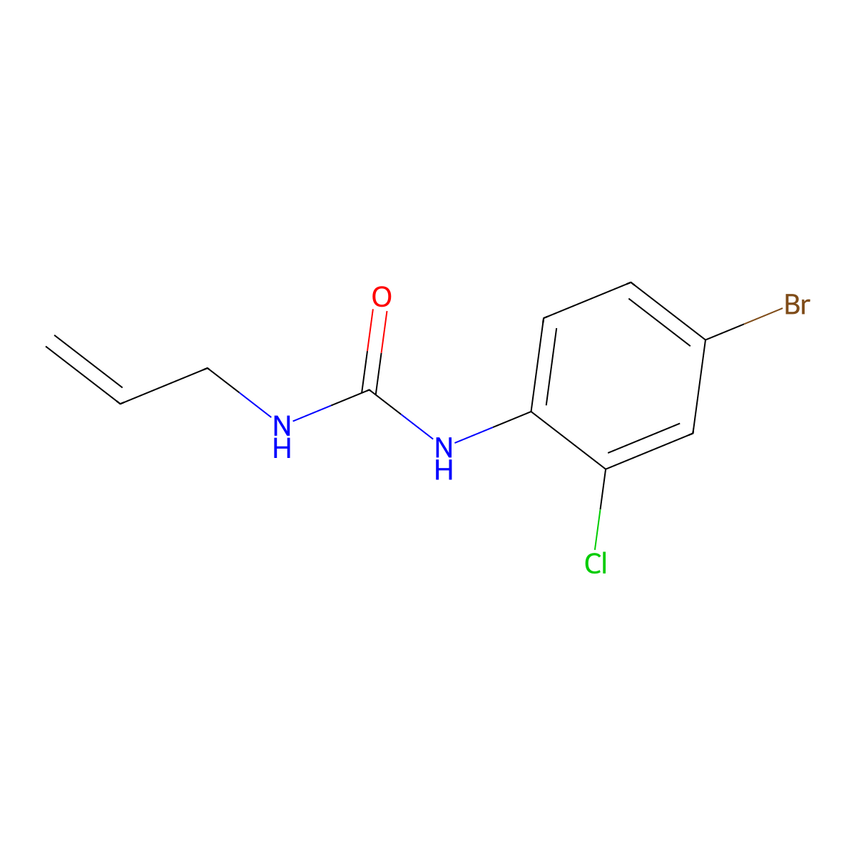 N-allyl-N'-(4-bromo-2-chlorophenyl)urea molecular structure, CAS 37919-95-2